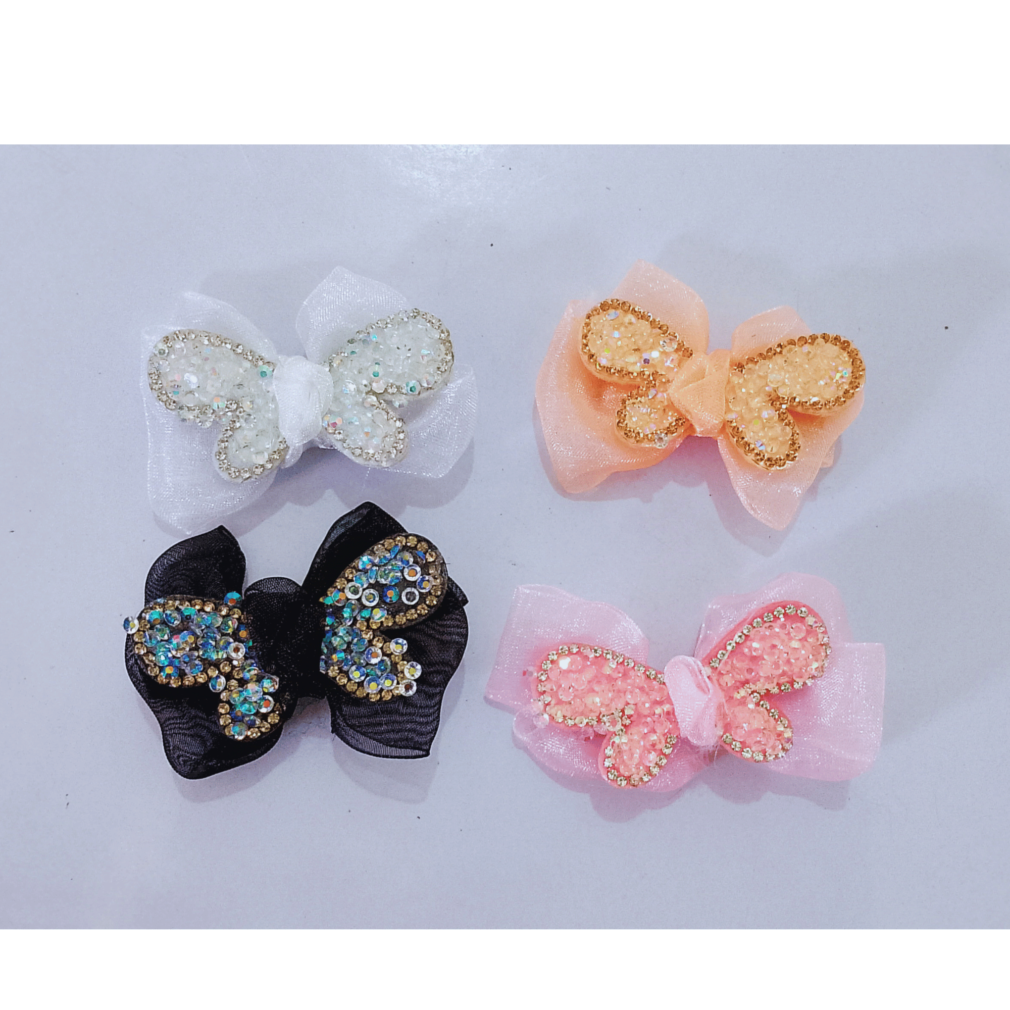 Pagya Creation, Hair Clip designer fabric hair accessories clips Pack of 4 (Multicolour)