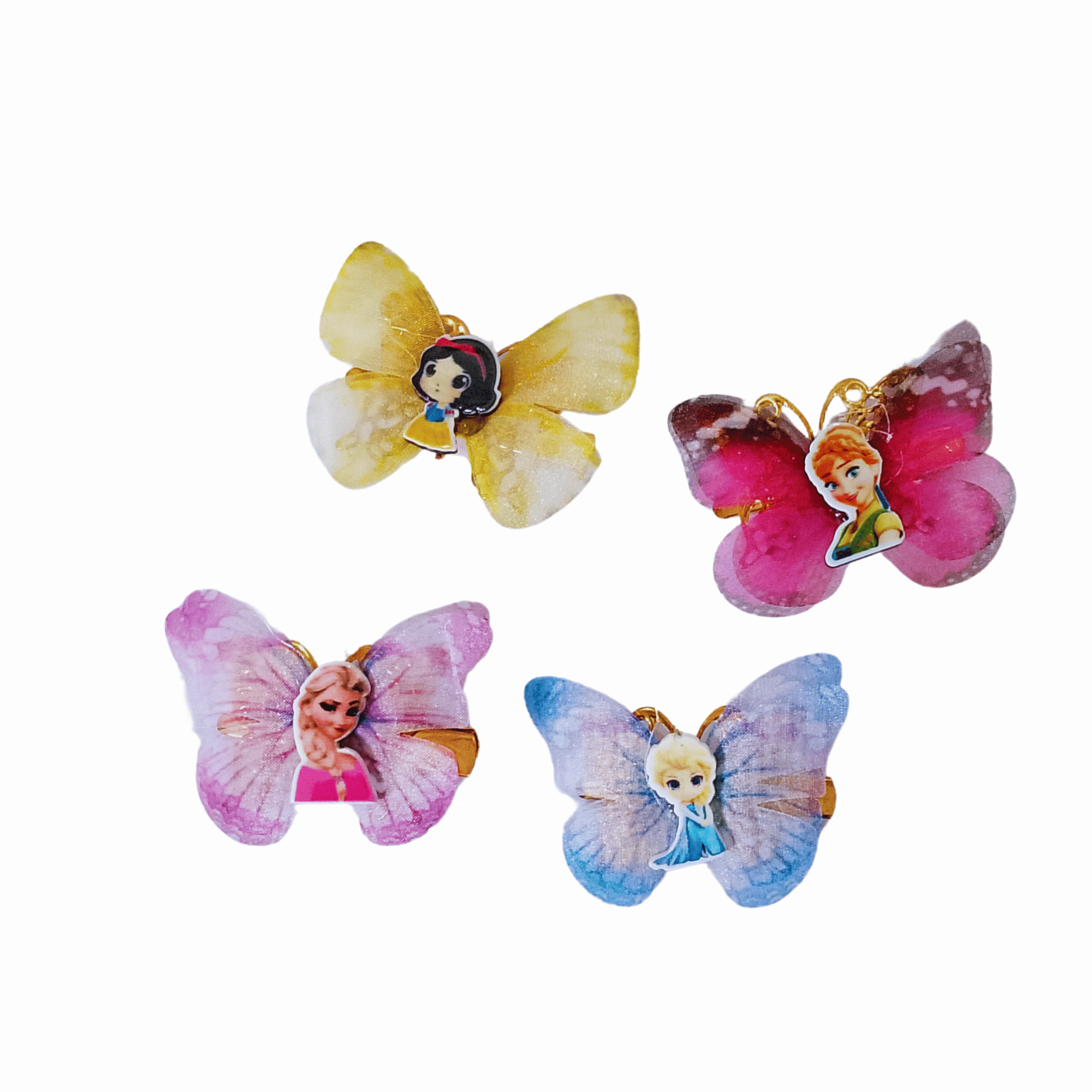 Pagya Creation, Hair Clip designer fabric hair accessories clips Pack of 4 (Multicolour)