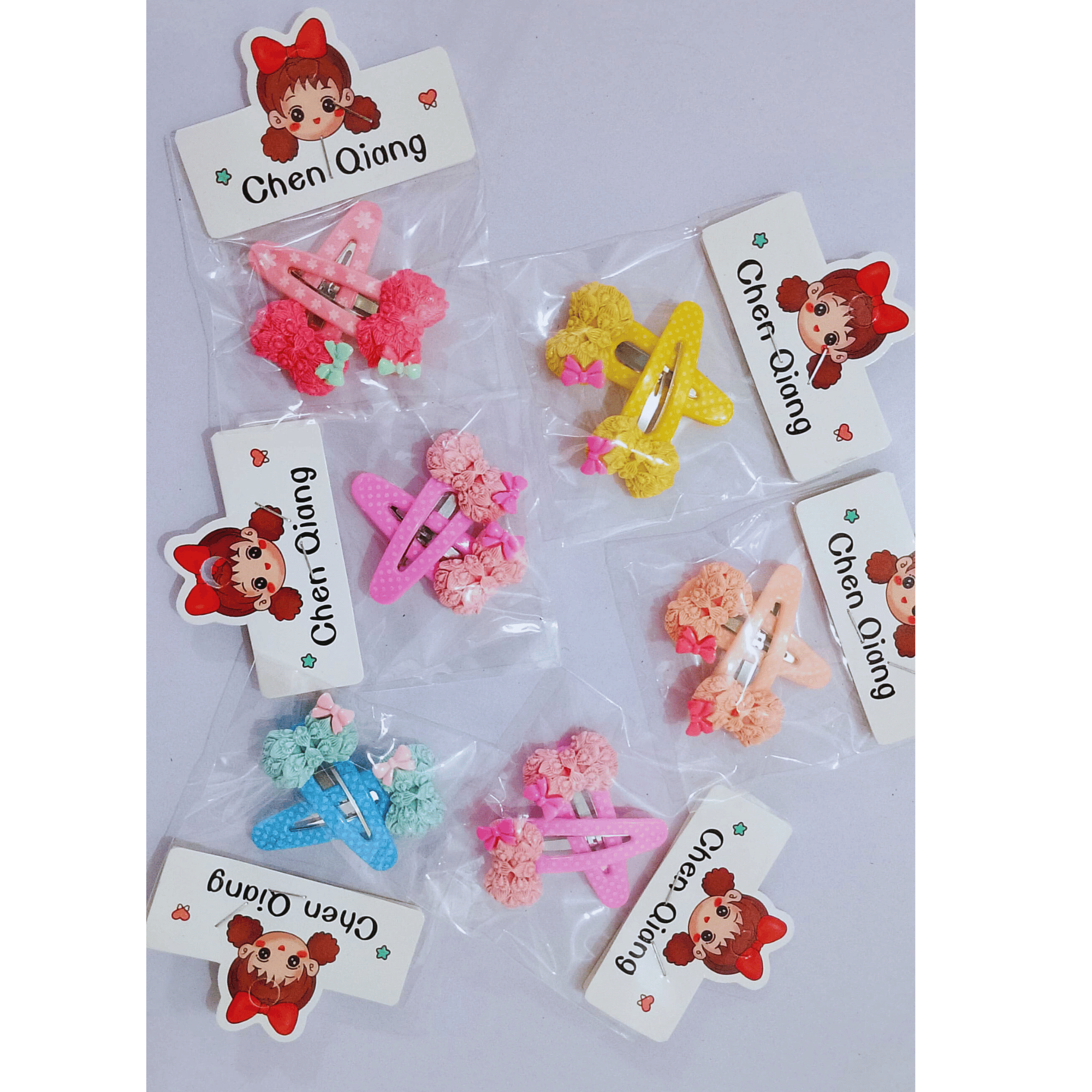 THE MAXIM FANCY KIDS THIN RUBBER BAND AND HAIR  CLIPS (Multicolor) PCS 6