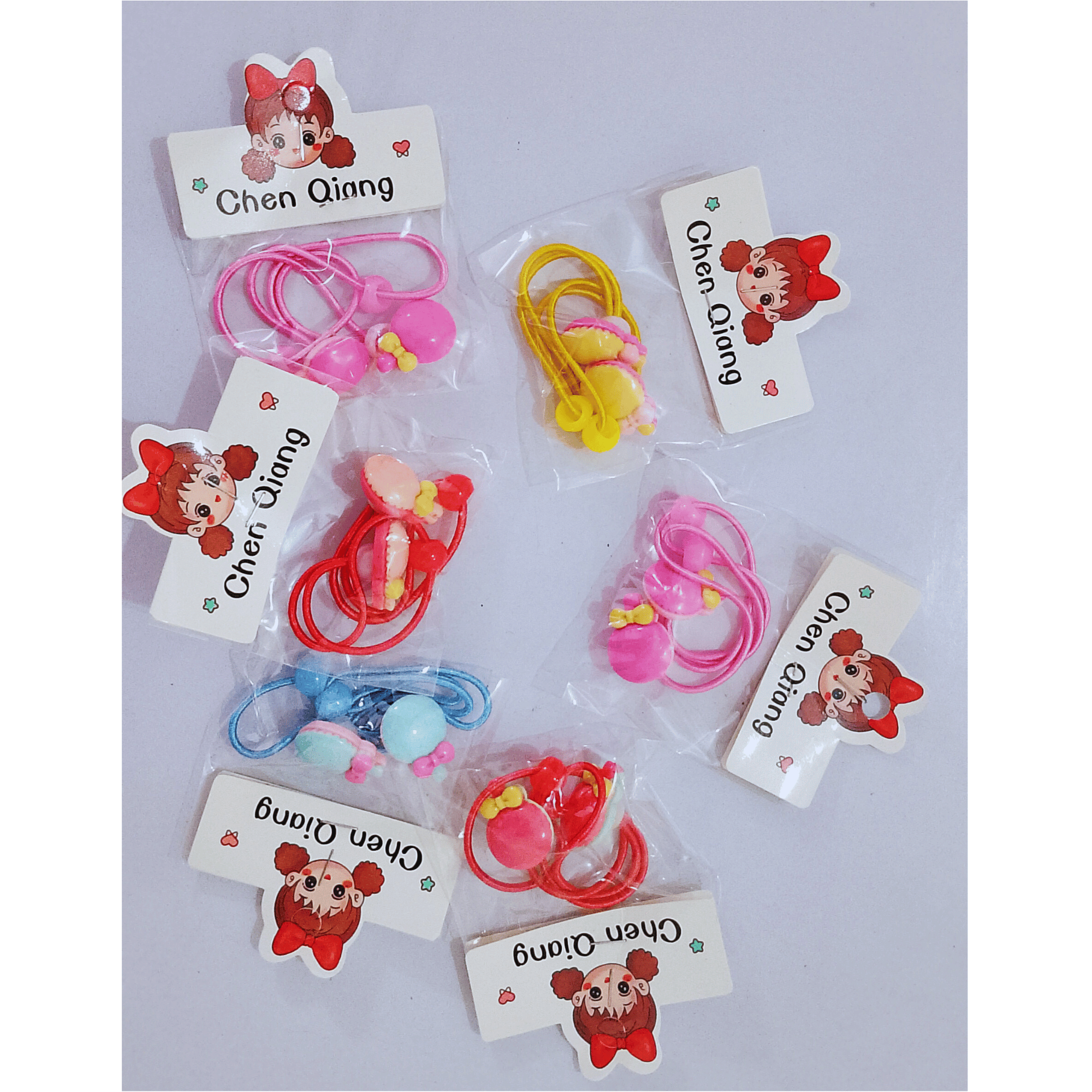 THE MAXIM FANCY KIDS THIN RUBBER BAND AND HAIR  CLIPS (Multicolor) PCS 6