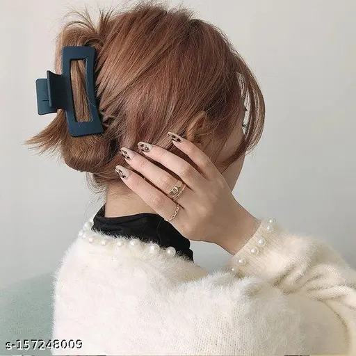 Black Hair Claw Clips Large Hair Clips for Women Girls, 4.2'' Matte Rectangle Hair Clips for Thick Hair, Nonslip Hair Cutcher Jaw Clips Hair Clamps for Thick Hair and Thin Hair, 4 Packs