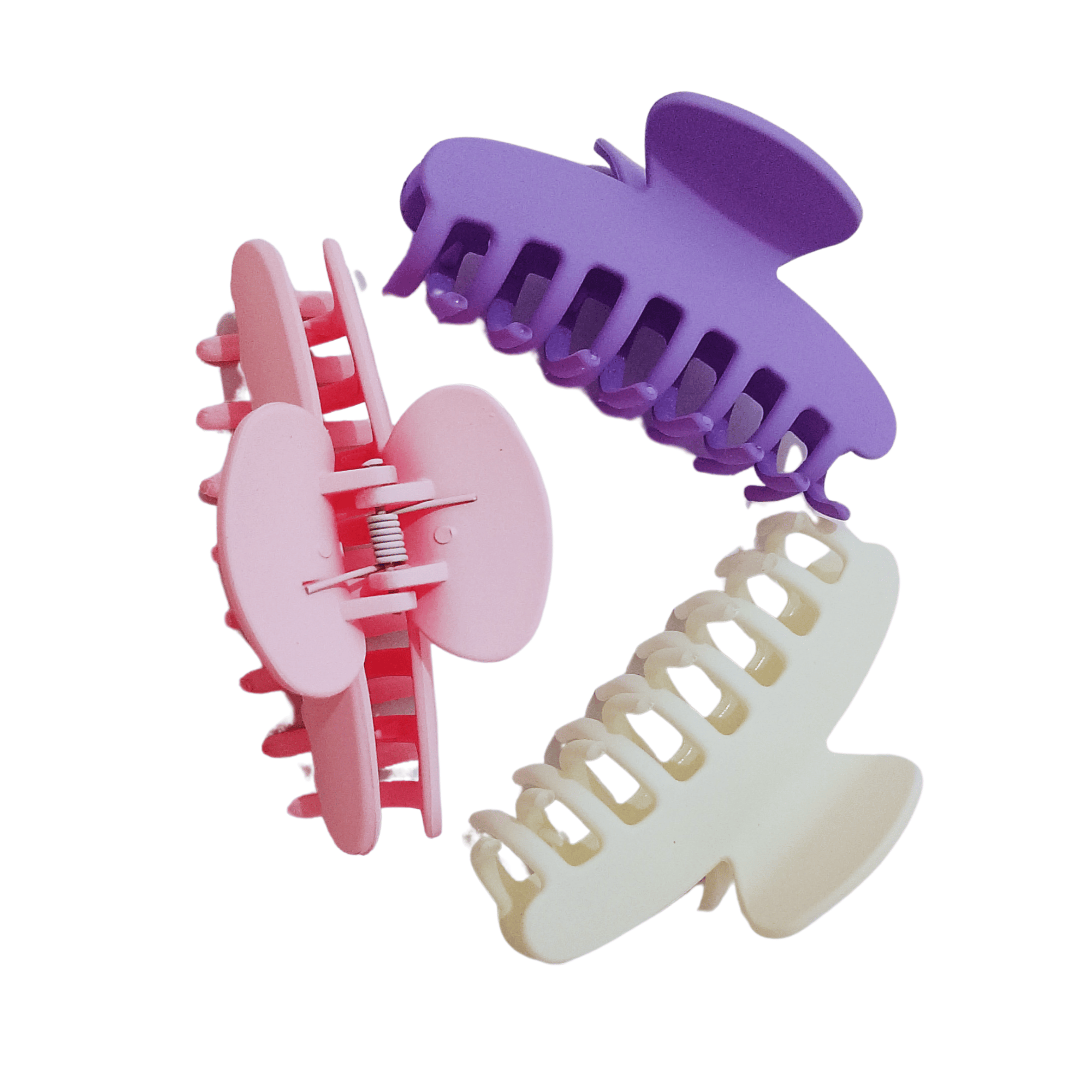 Big Claw Clips 4 Inch Nonslip Hair Clip Banana Large matte rubber for Women and Girls Think Curly Hair French Design Accessories ( pack of 3)