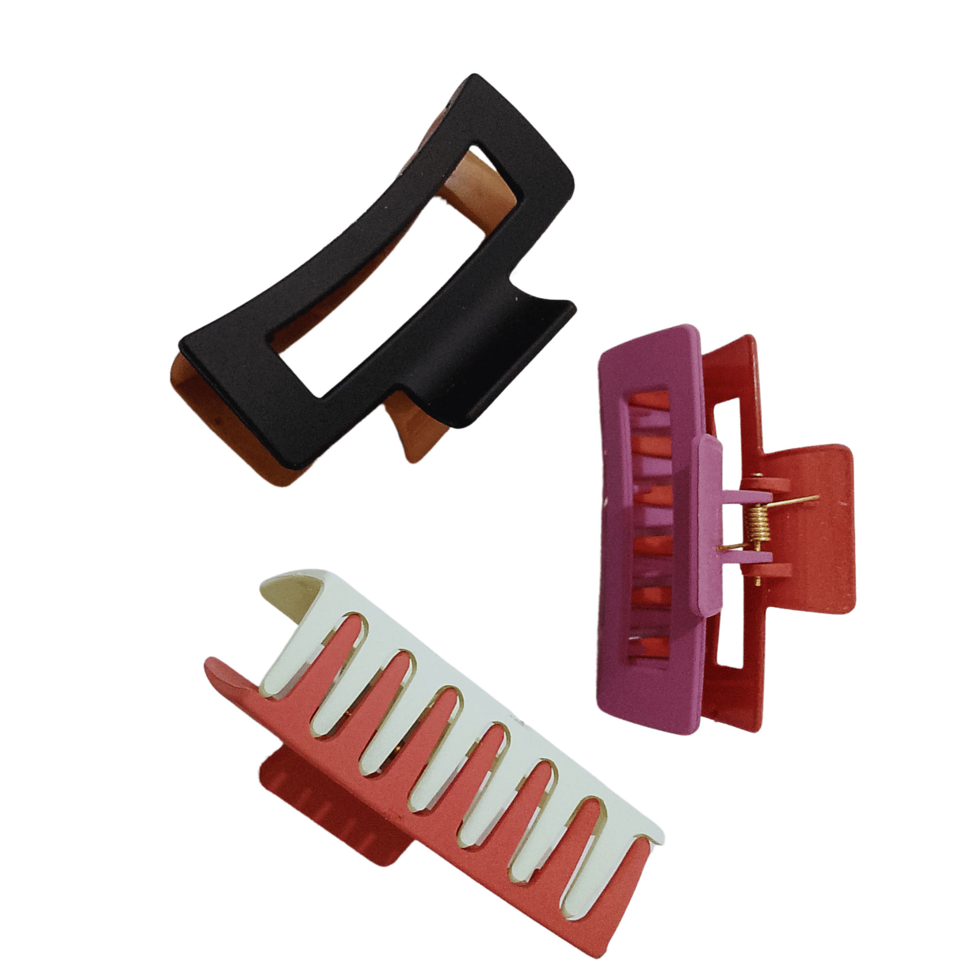 Large Matte Hair Claw Clips in Dual Color, Neutrals Shades Banana Jaw Clips, Double Color Butterfly Clip, Clutch for Women Hair Accessories.(Pcs of 3 in Different Colors) Hair Clips & Hair Pins