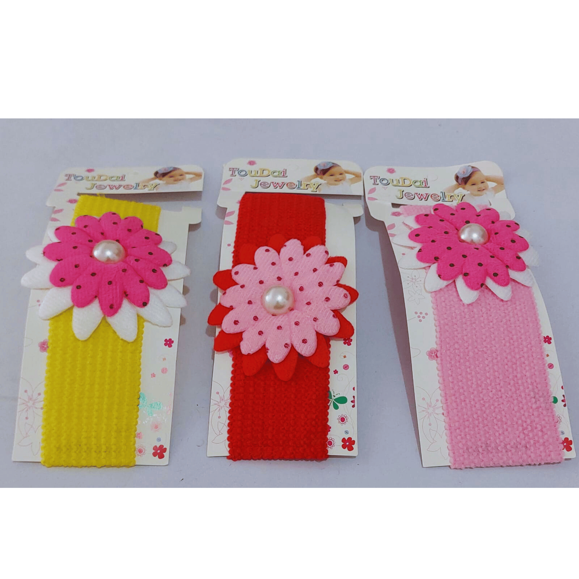 Pack of 3 Retail Multicolored Baby Girl Kids Headbands Elastic Hair Band for Kids Head Band (Multicolor)