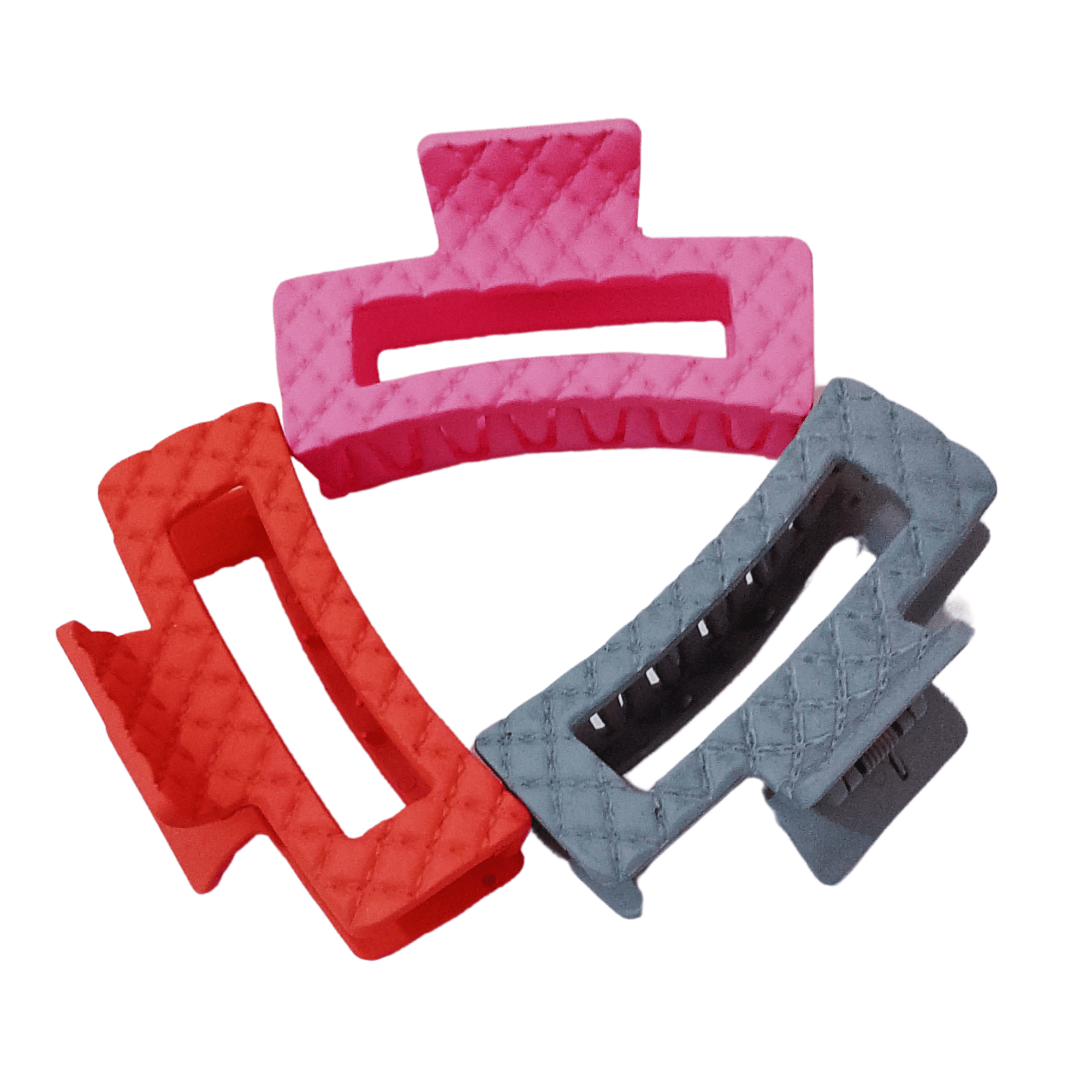 3 Pack Large Rectangle Hair Claw Clips