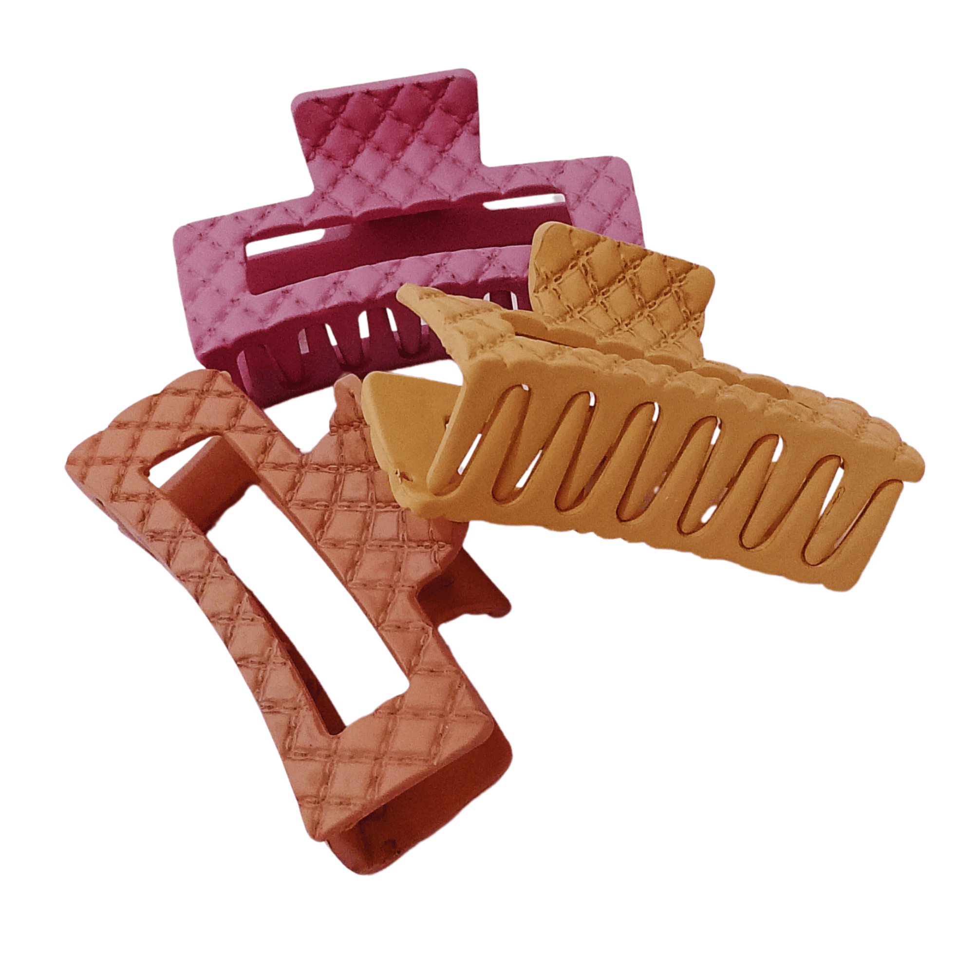 3 Pack Large Rectangle Hair Claw Clips