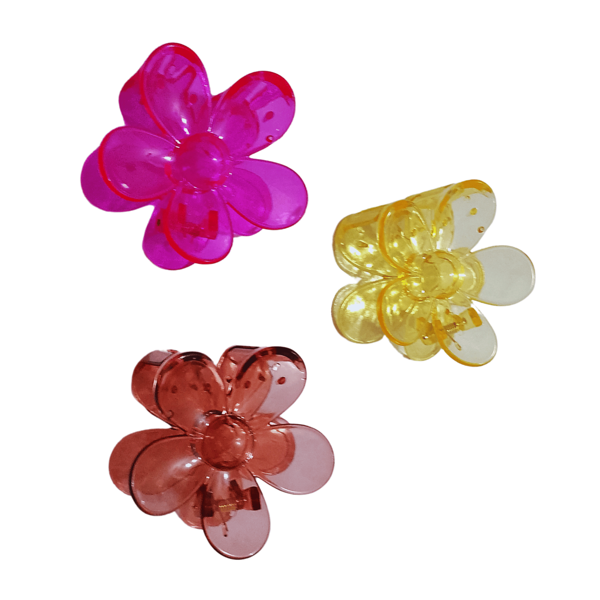 Pasnity Hair Claw Clips 3PCS Flower Hair-Clips Cute Hair Clip Matte Hair Clips, Large Hair Clips Strong Hold For Women Thick Hair