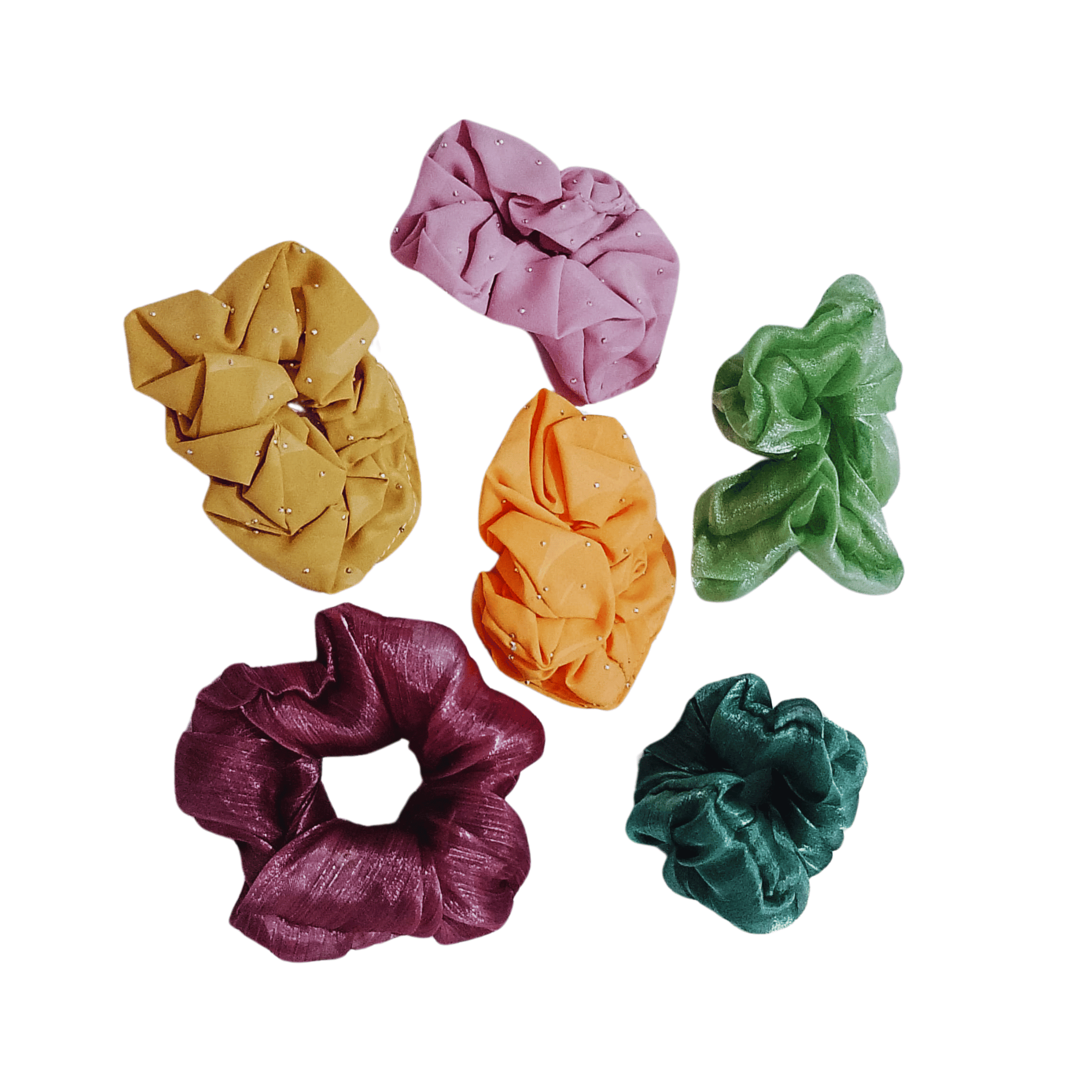 SCRUNCHIES HAIR RUBBER WITH A CLASSY LOOK PACK OF 6 PCS