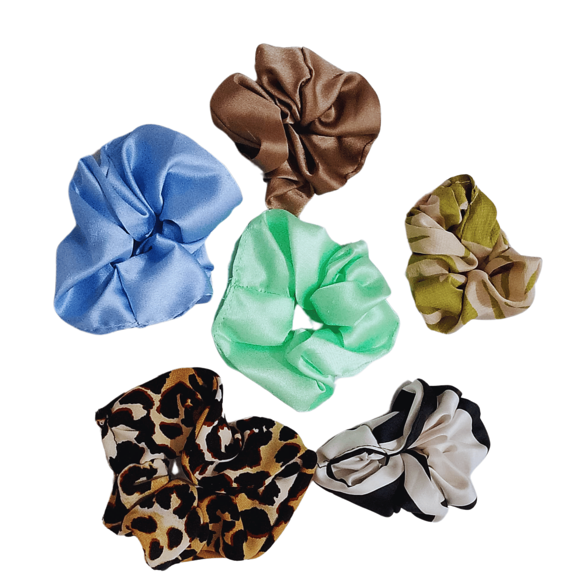 PURE SILK SCRUNCHIES HAIR RUBBER WITH A CLASSY LOOK PACK OF 6