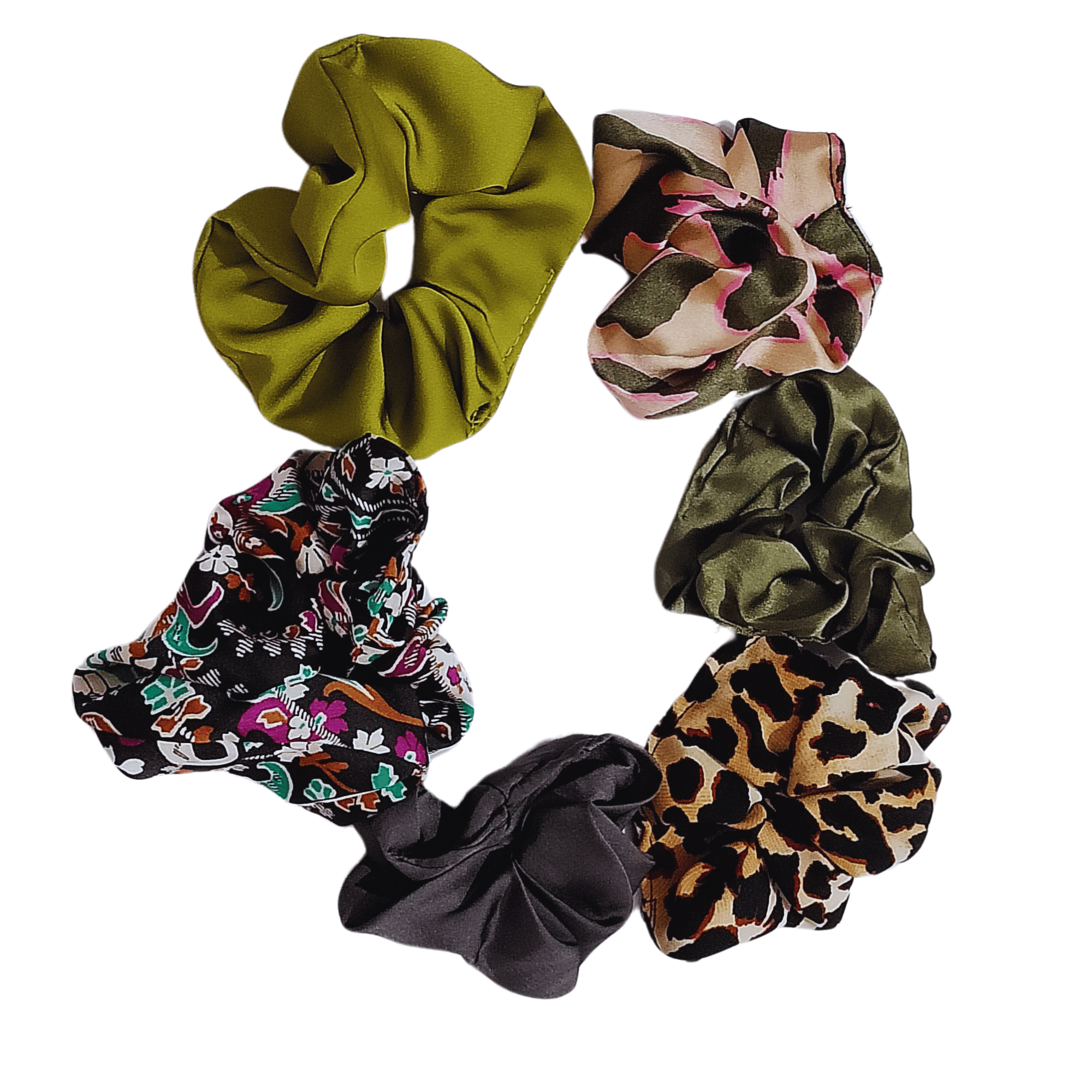 PURE SILK SCRUNCHIES HAIR RUBBER WITH A CLASSY LOOK PACK OF 6