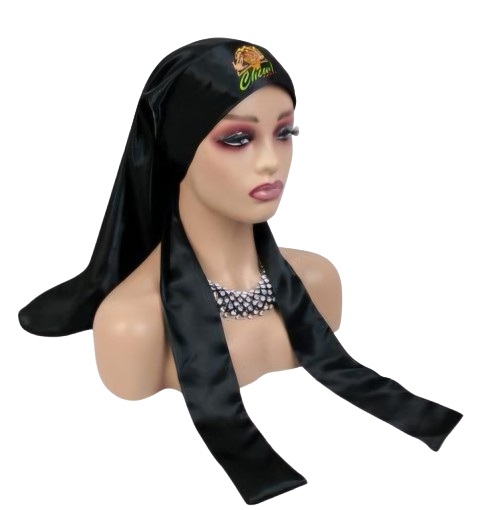 Beauty by Alice Long Satin Bonnet (Black)