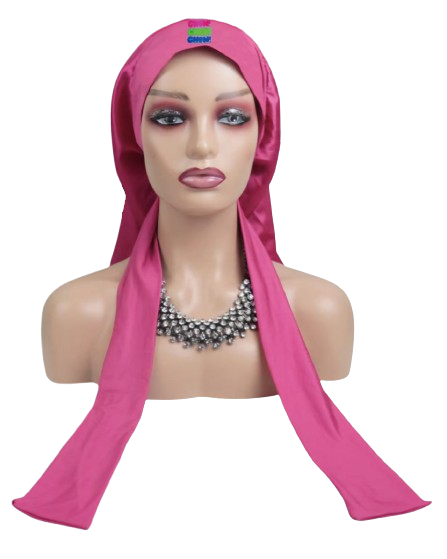 Beauty by Alice Long Satin Bonnet (Pink & Hot Pink)