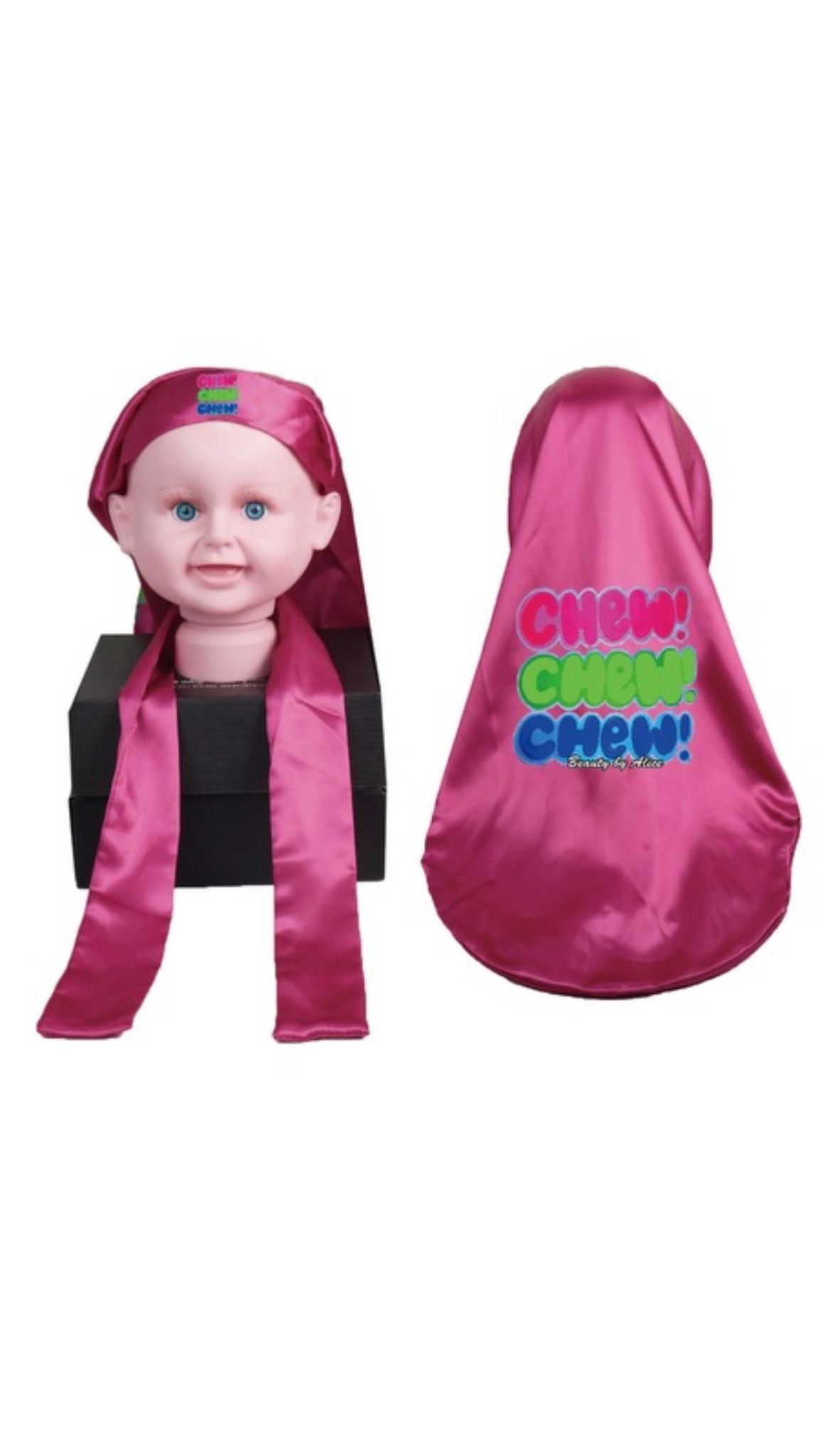 Beauty by Alice Long Satin Bonnet for kids (Pink & Hot Pink)