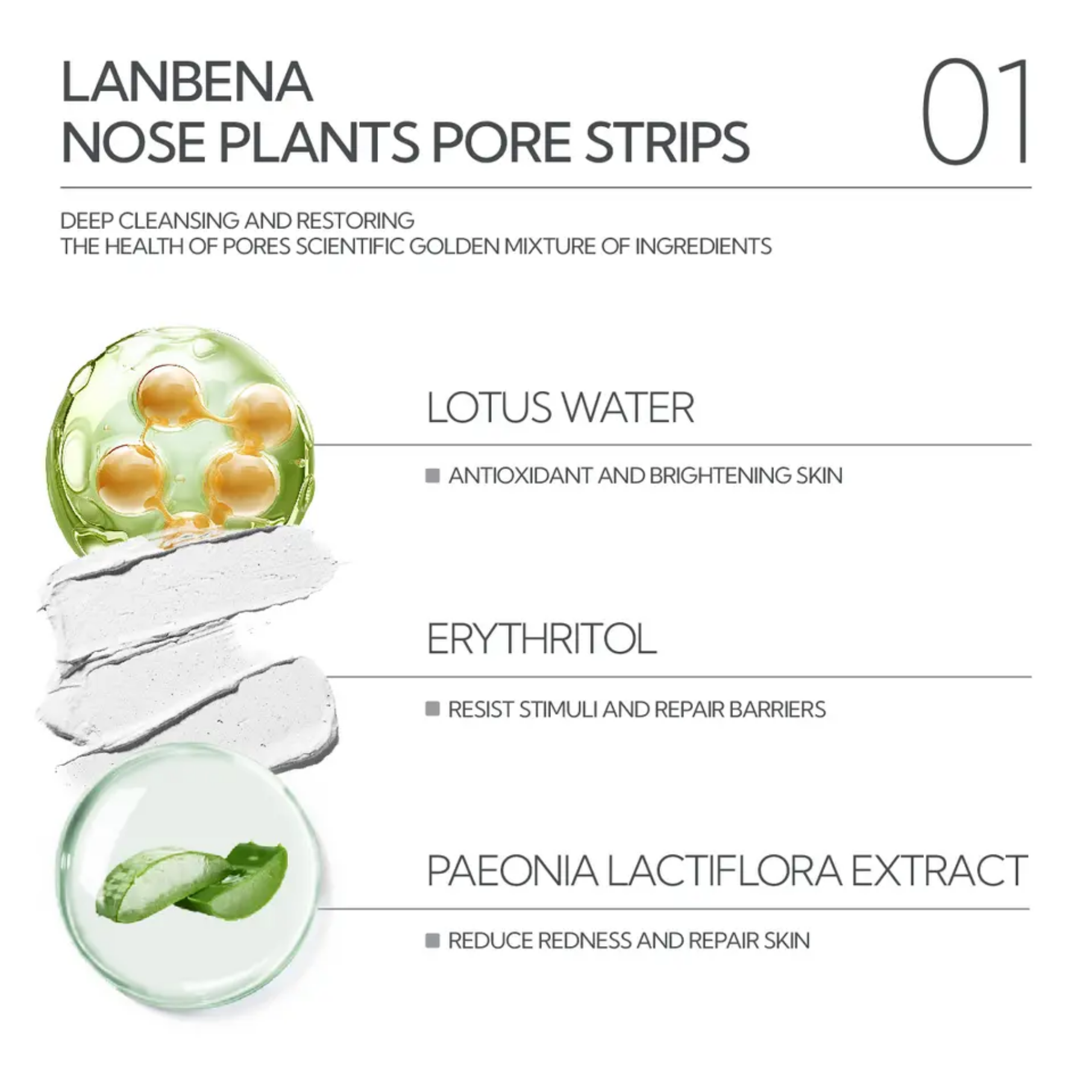 LANBENA Blackhead Removal Serum Kit Pore Shrinking Nose Strips Skin Repair Cream Remove Freckles