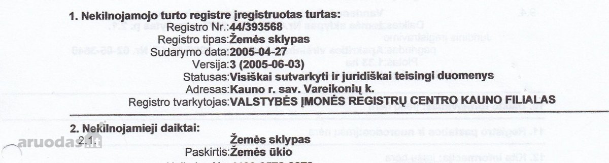 PARDUODAMAS 133A ŽEMĖS ŪKIO PASKIRTIES SKLYPAS KAUNO R.
