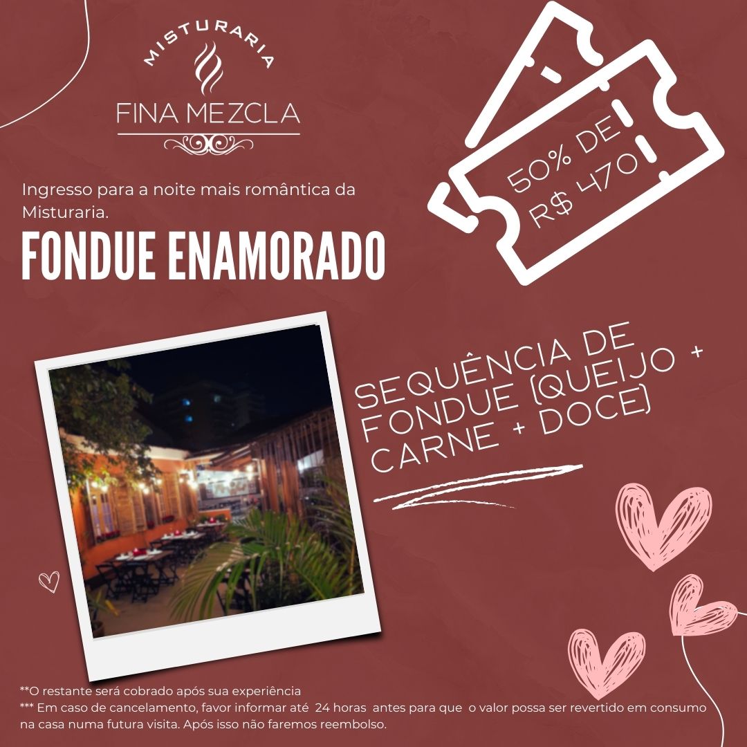 Pagamento de 50% do Fondue Enamorado