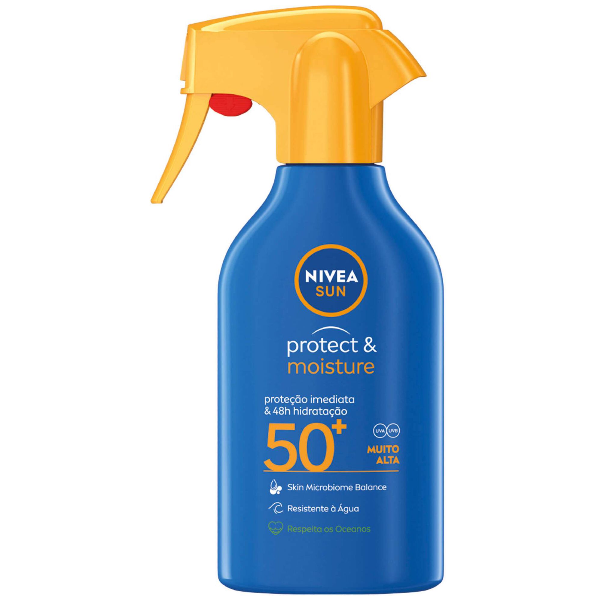 Protetor Solar Spray Protect & Moisture Familiar FPS 50+ Nivea Sun emb. 270 ml