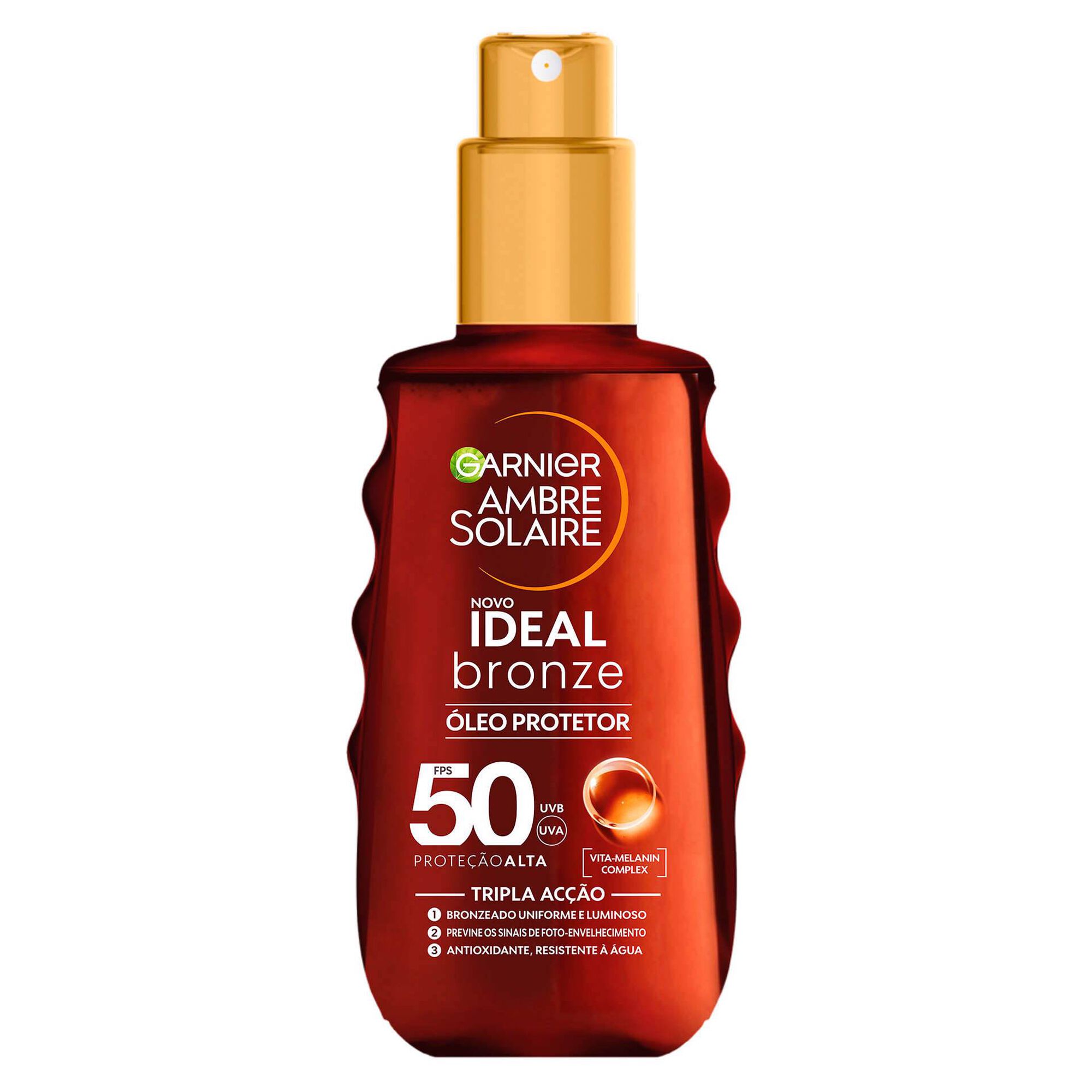 Bronzeador Spray Ideal Bronze Ação Tripla FPS 50 Garnier Ambre Solaire emb. 150 ml