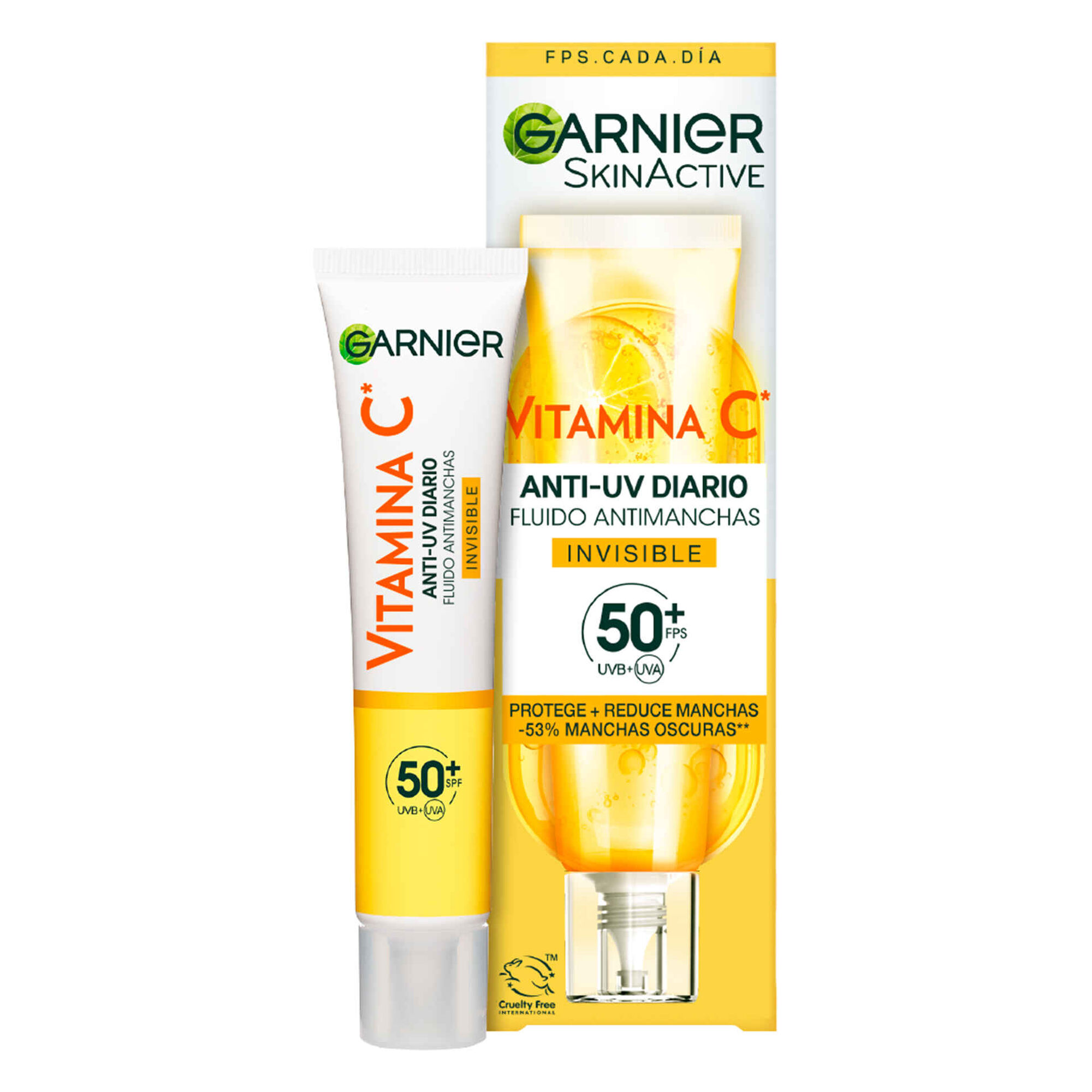 Fluido UV Diário Iluminador Invisível FPS50+ Vitamina C Garnier emb. 40 ml