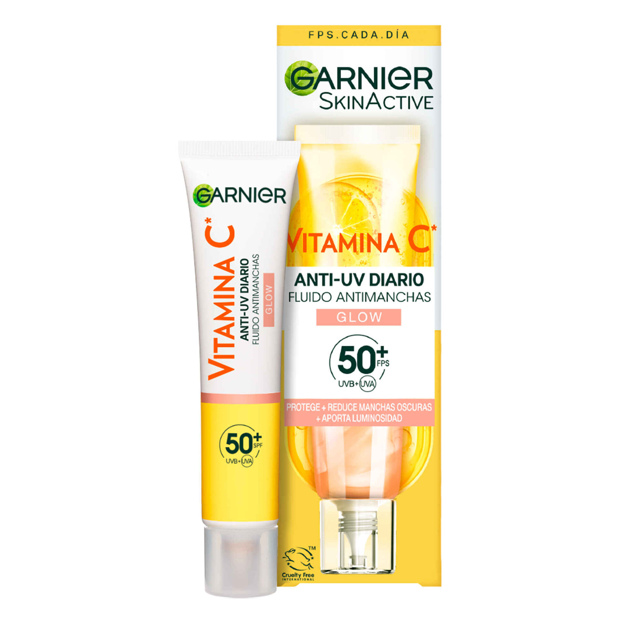 Fluido UV Diário Iluminador Glow FPS50+ Vitamina C Garnier emb. 40 ml