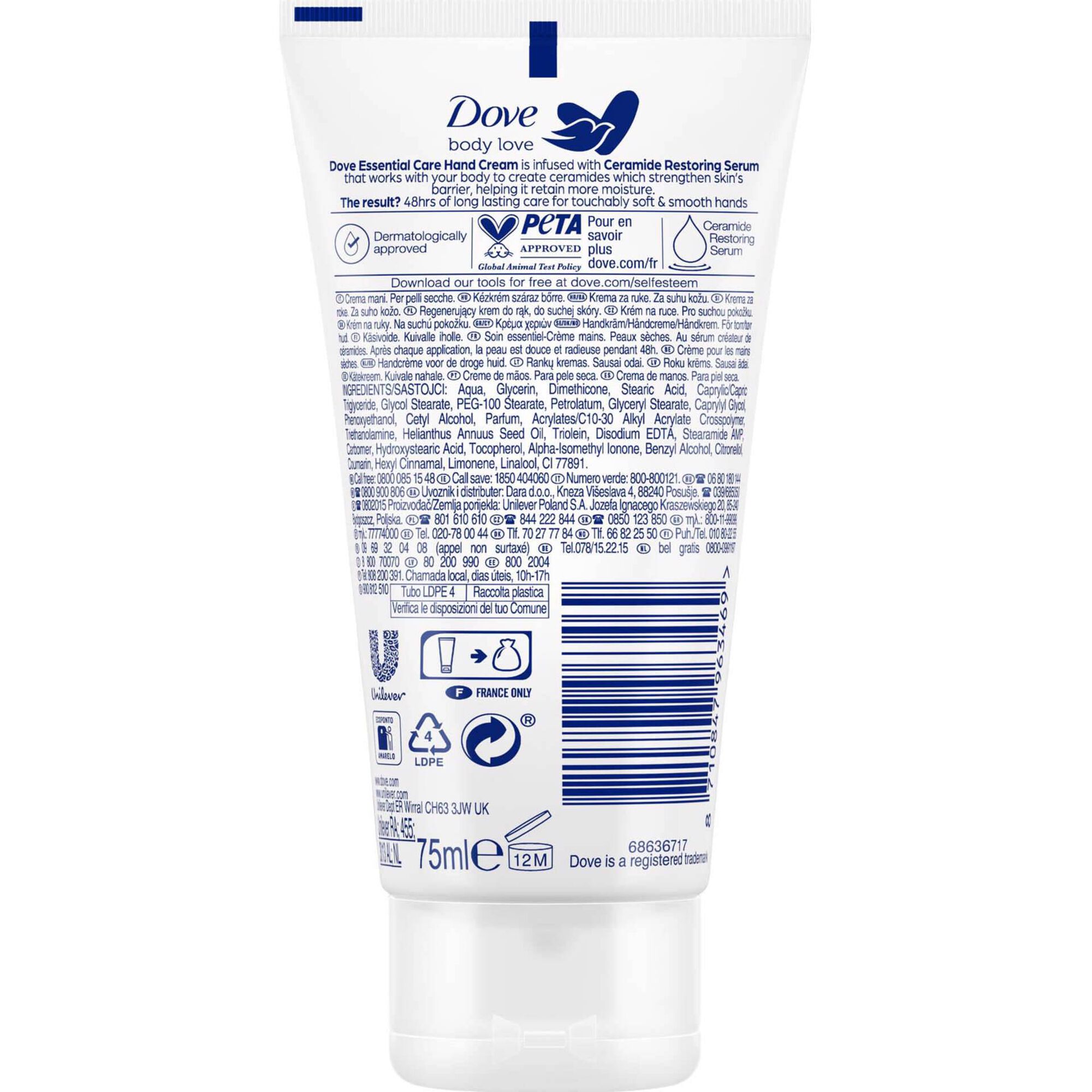 Creme de Mãos Essential Care Dove emb. 75 ml 