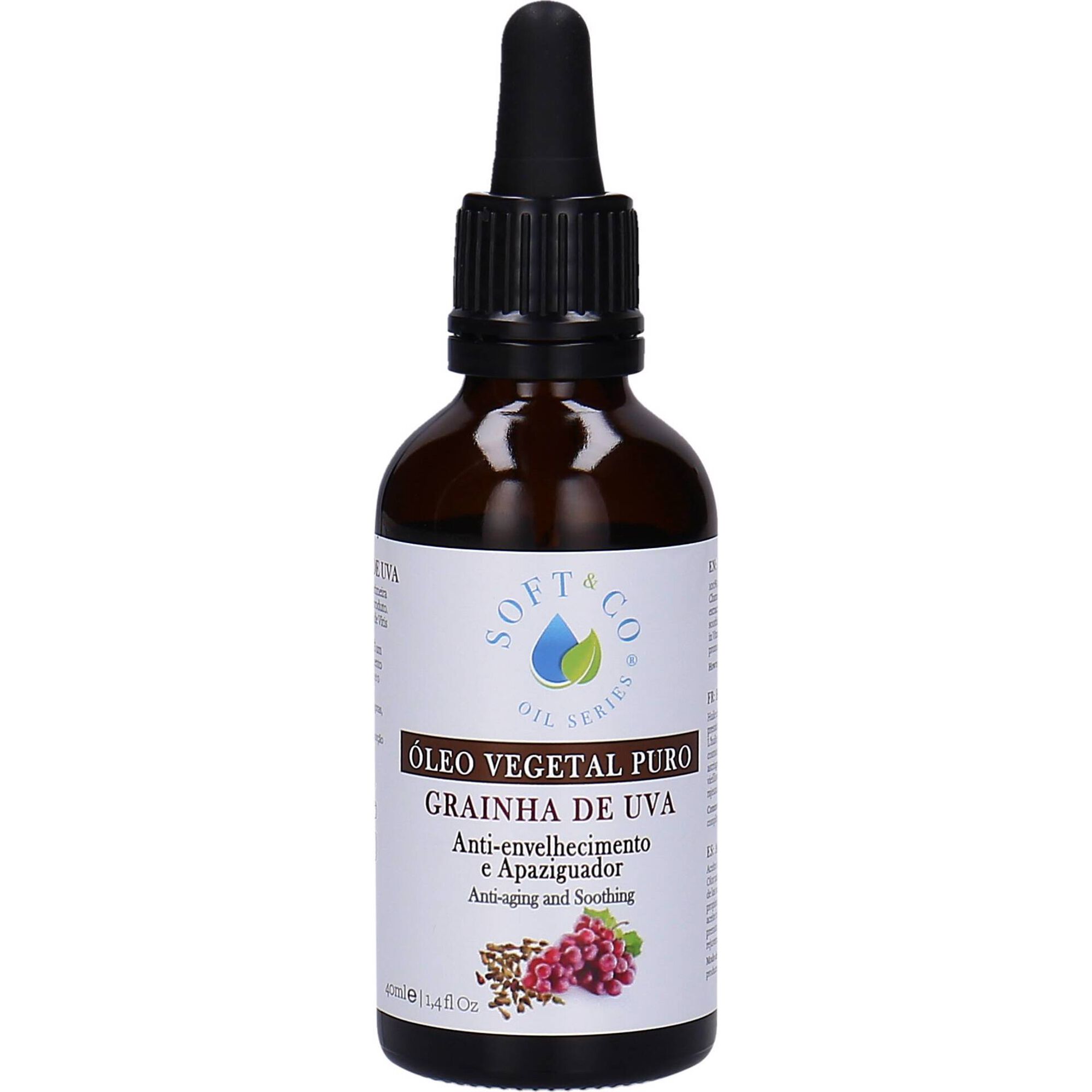 Óleo Vegetal Puro de Grainha de Uva Soft&Co emb. 40 ml