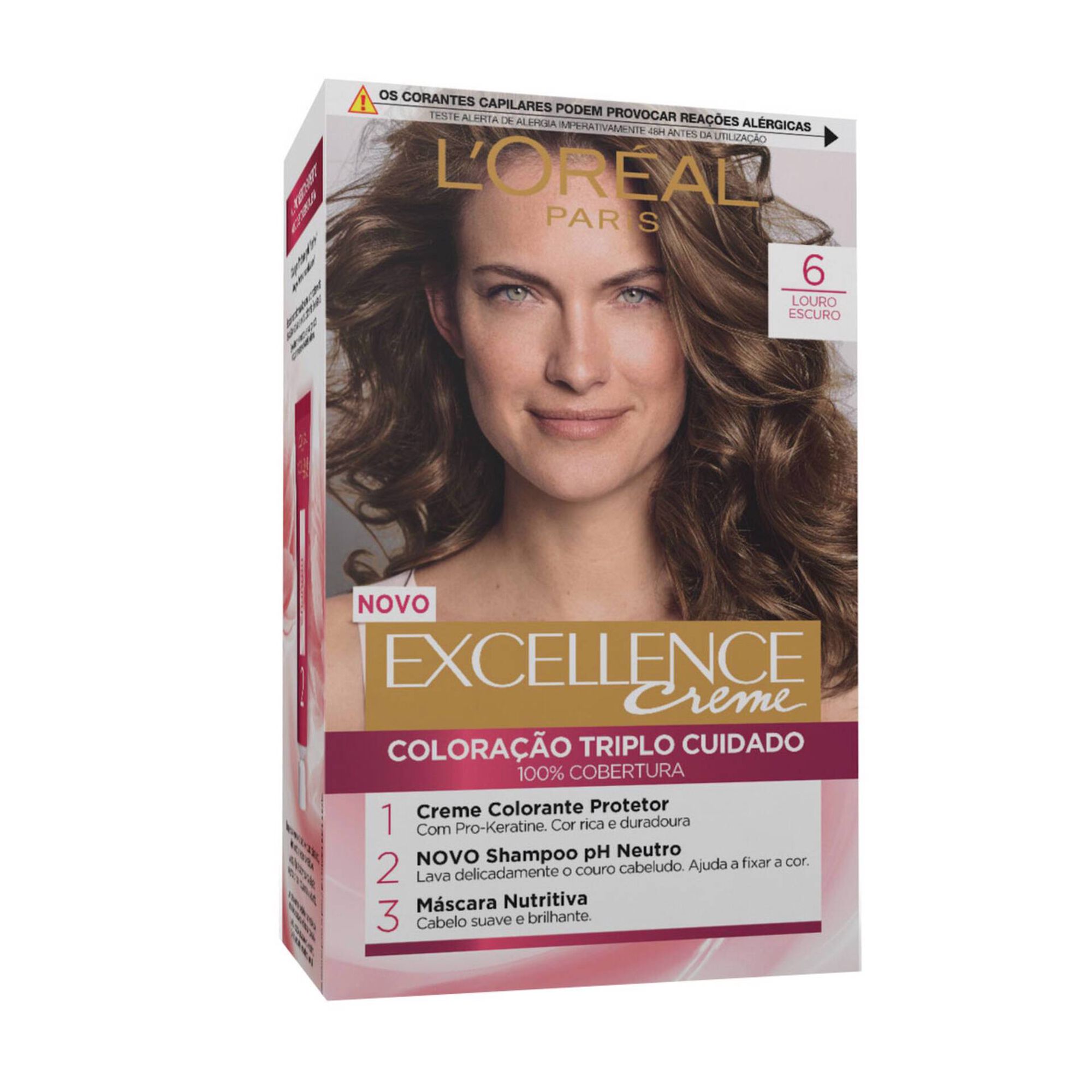 Coloração Permanente Excellence Creme Louro Escuro 6 Excellence L'Oréal Paris emb. 1 un