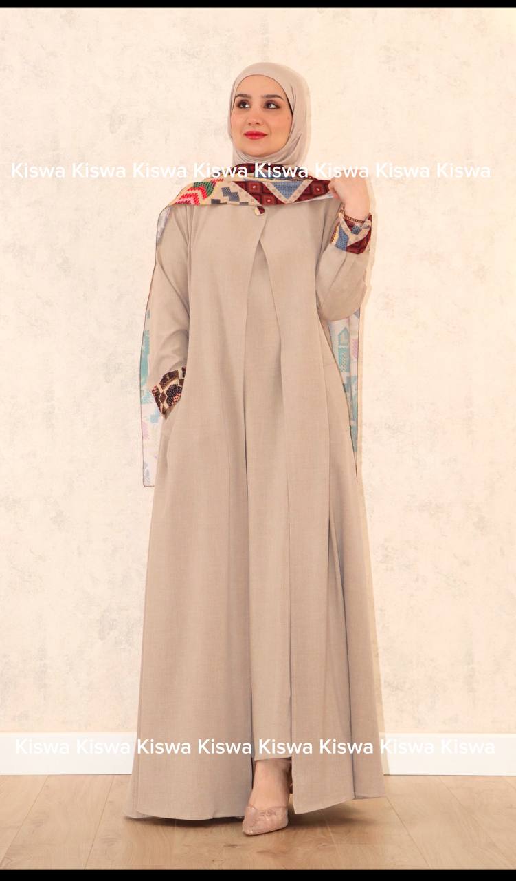 Robe longue 2 pièces avec foulard 