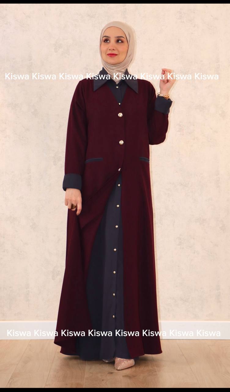 Abaya longue 2 couches 150