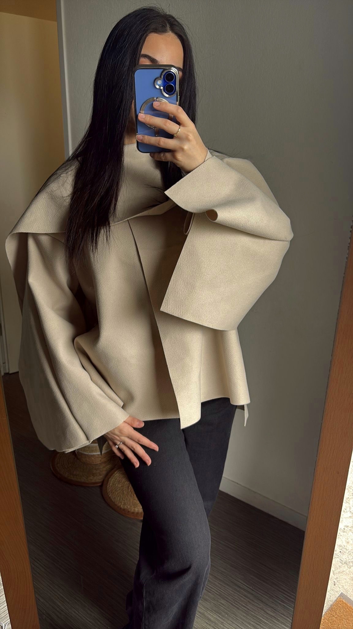 Veste cape beige Jennah