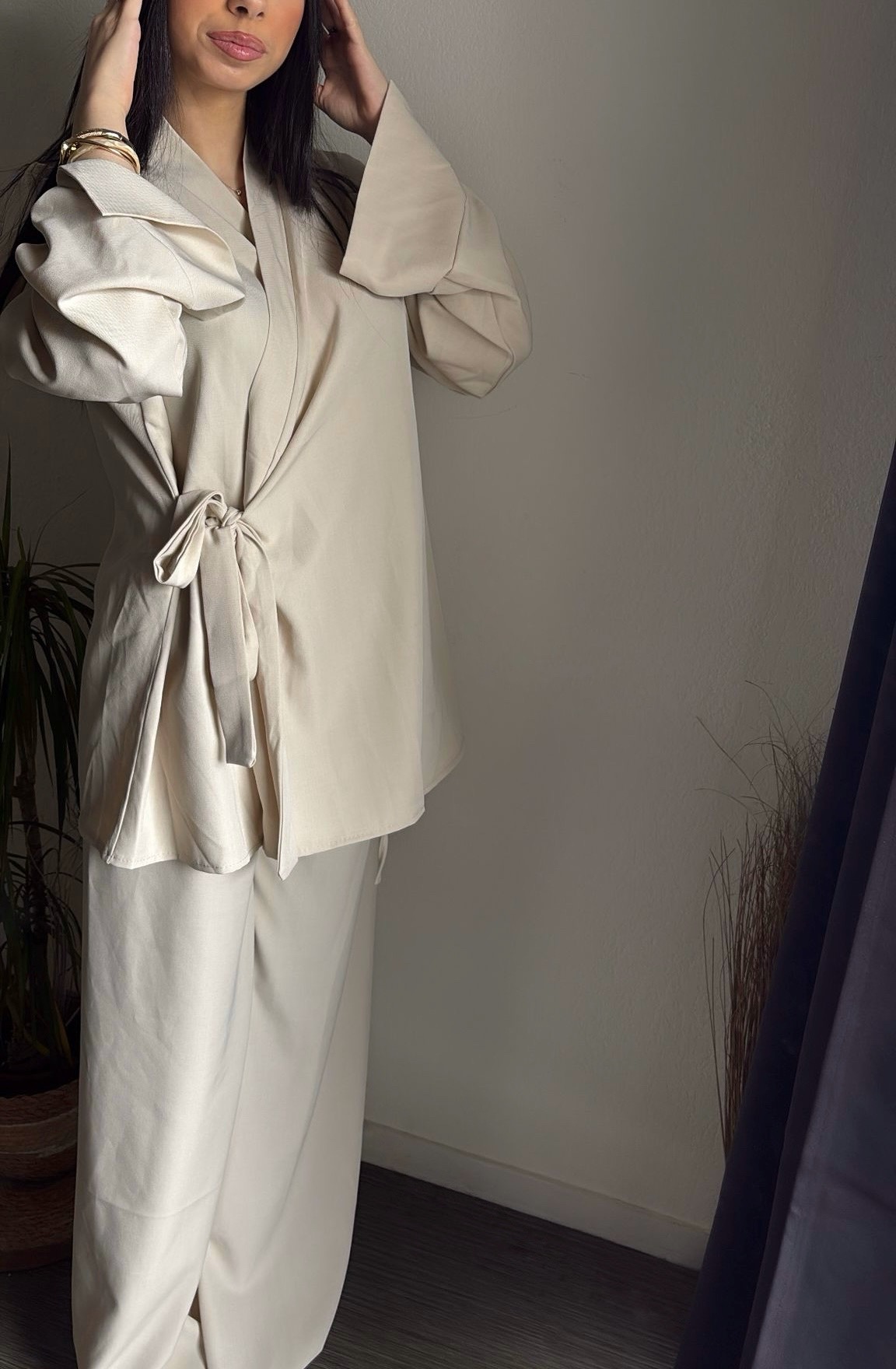 Ensemble kimono Alma beige