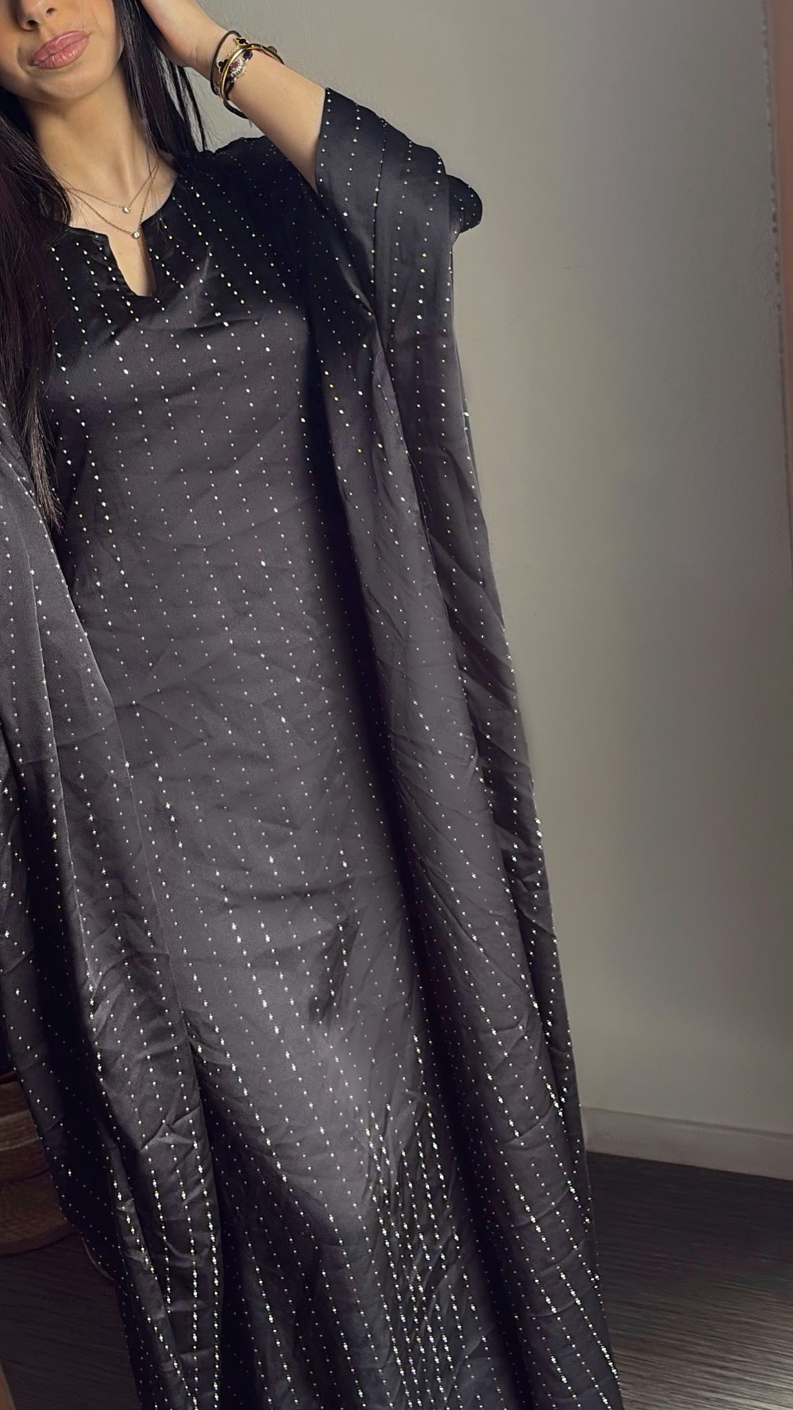 Abaya strass Esma noir