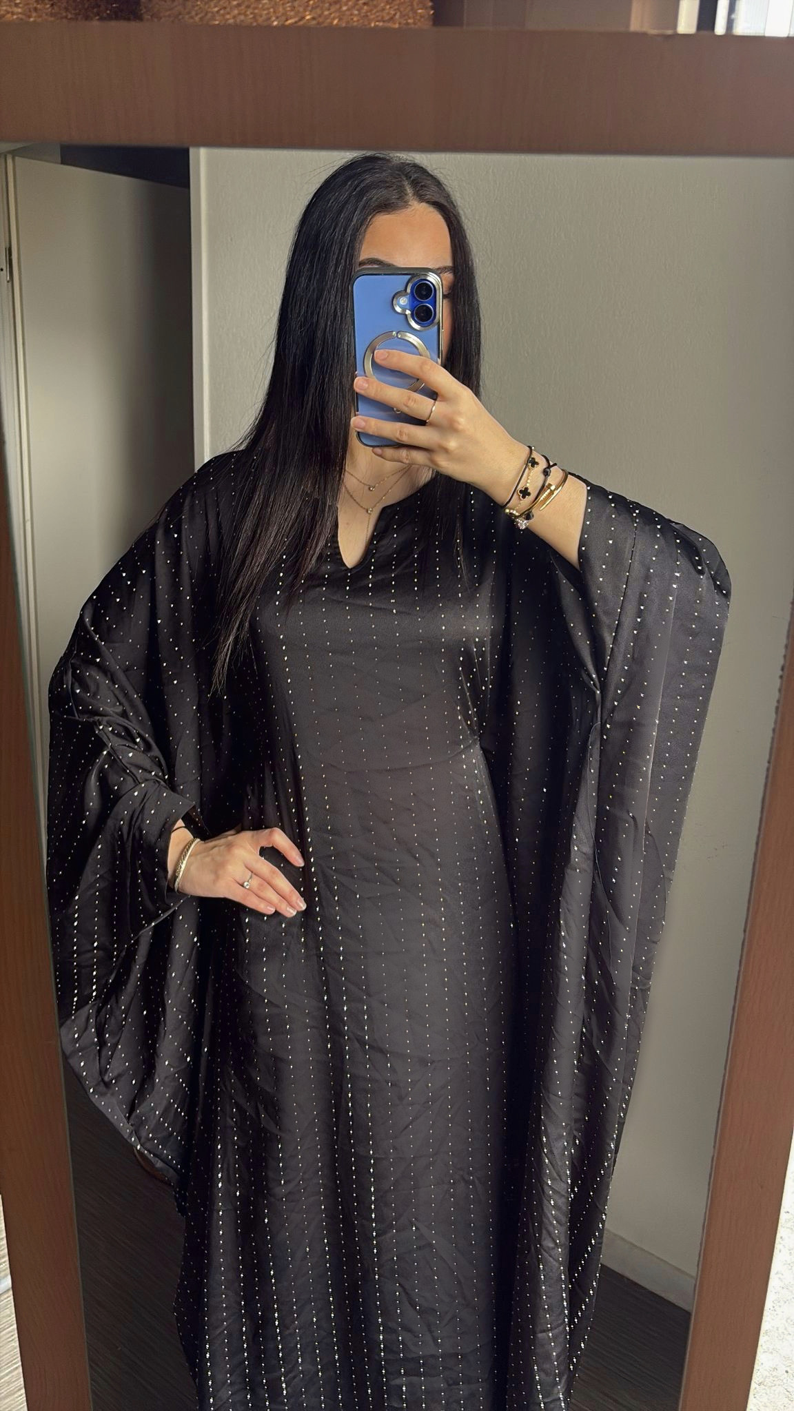 Abaya strass Esma noir