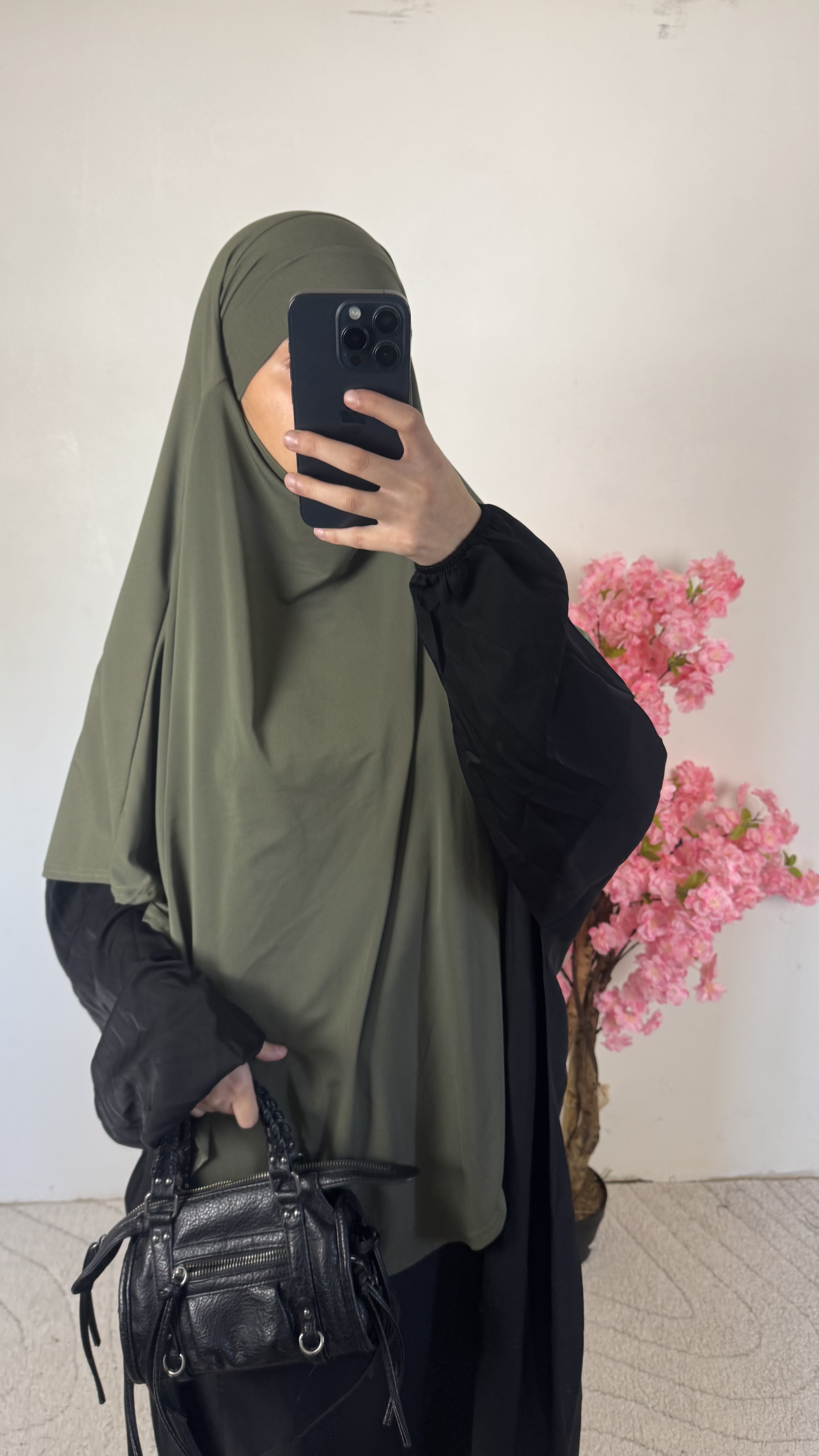 Khimar vert kaki - jersey premium