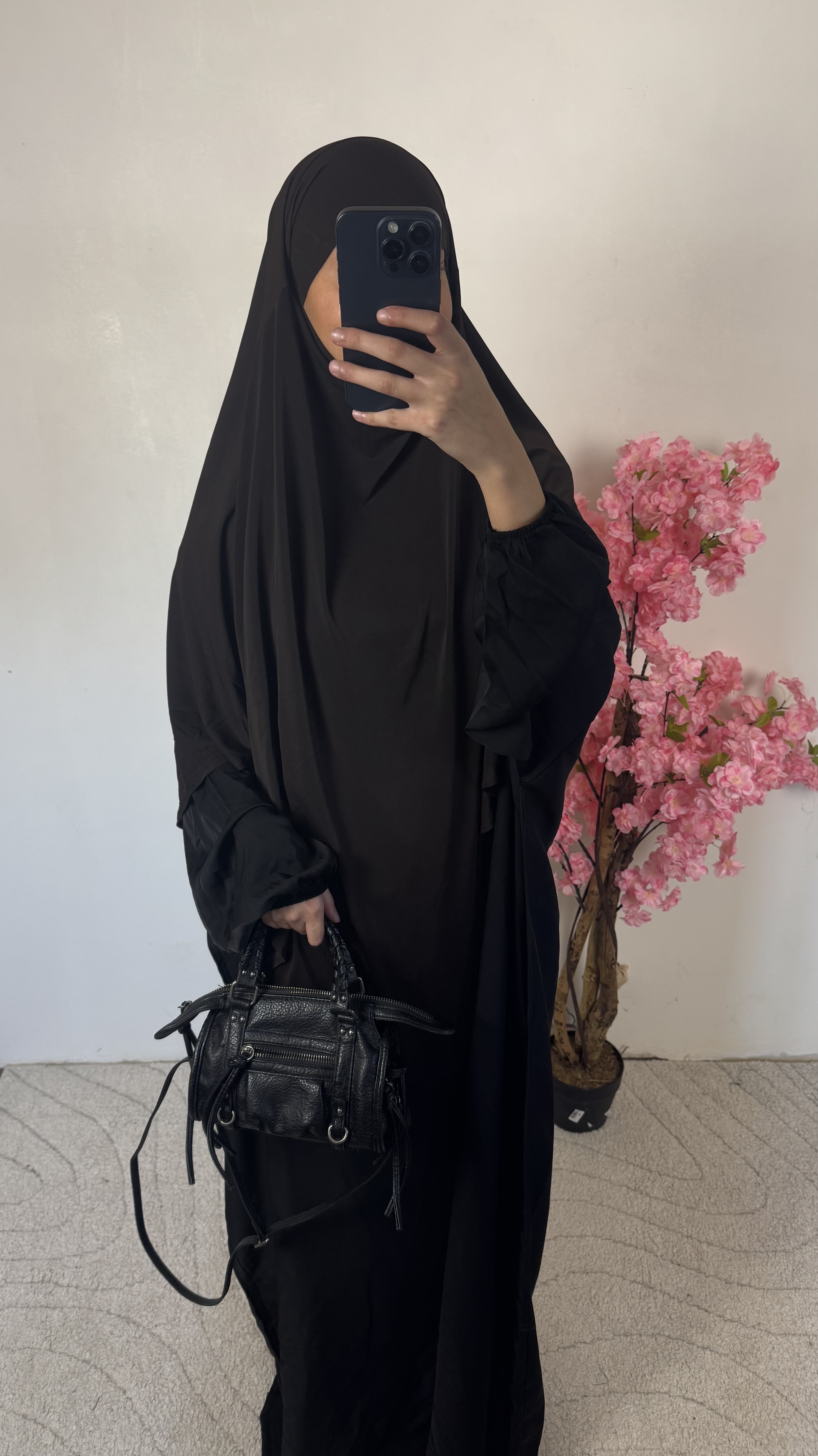 Khimar marron - jersey premium