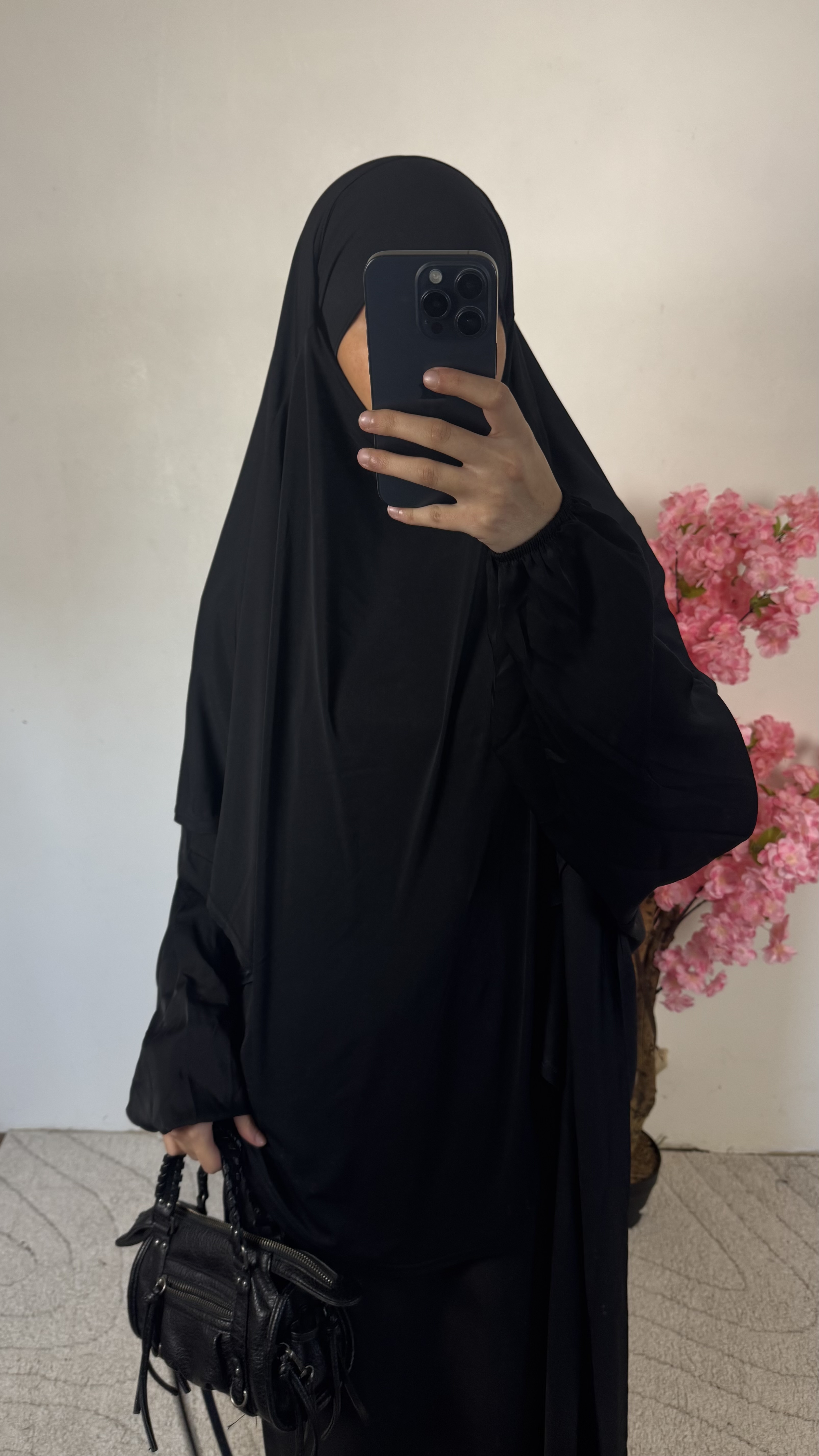 Khimar noir - jersey premium 