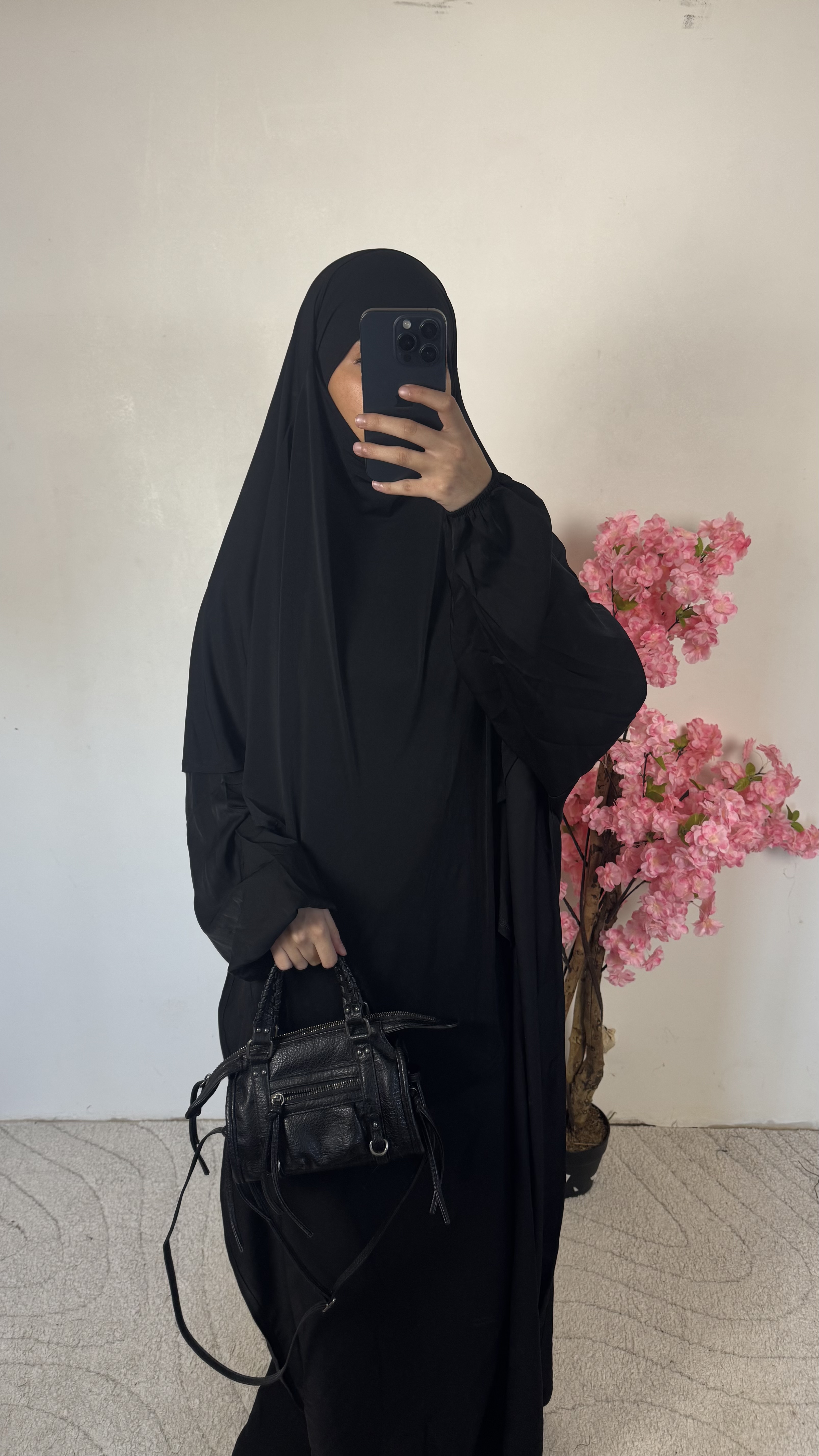 Khimar noir - jersey premium 