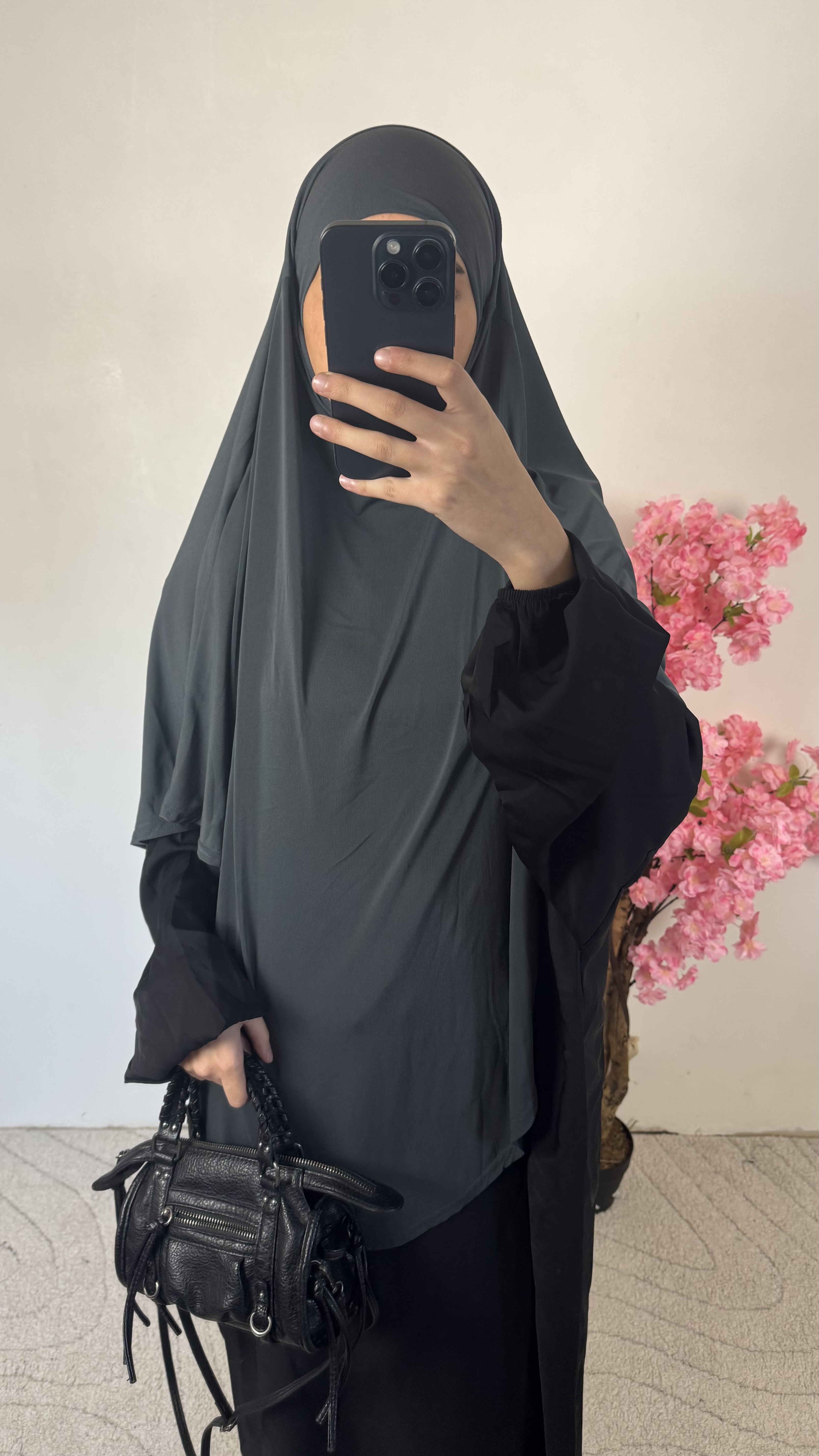 Khimar gris - jersey premium