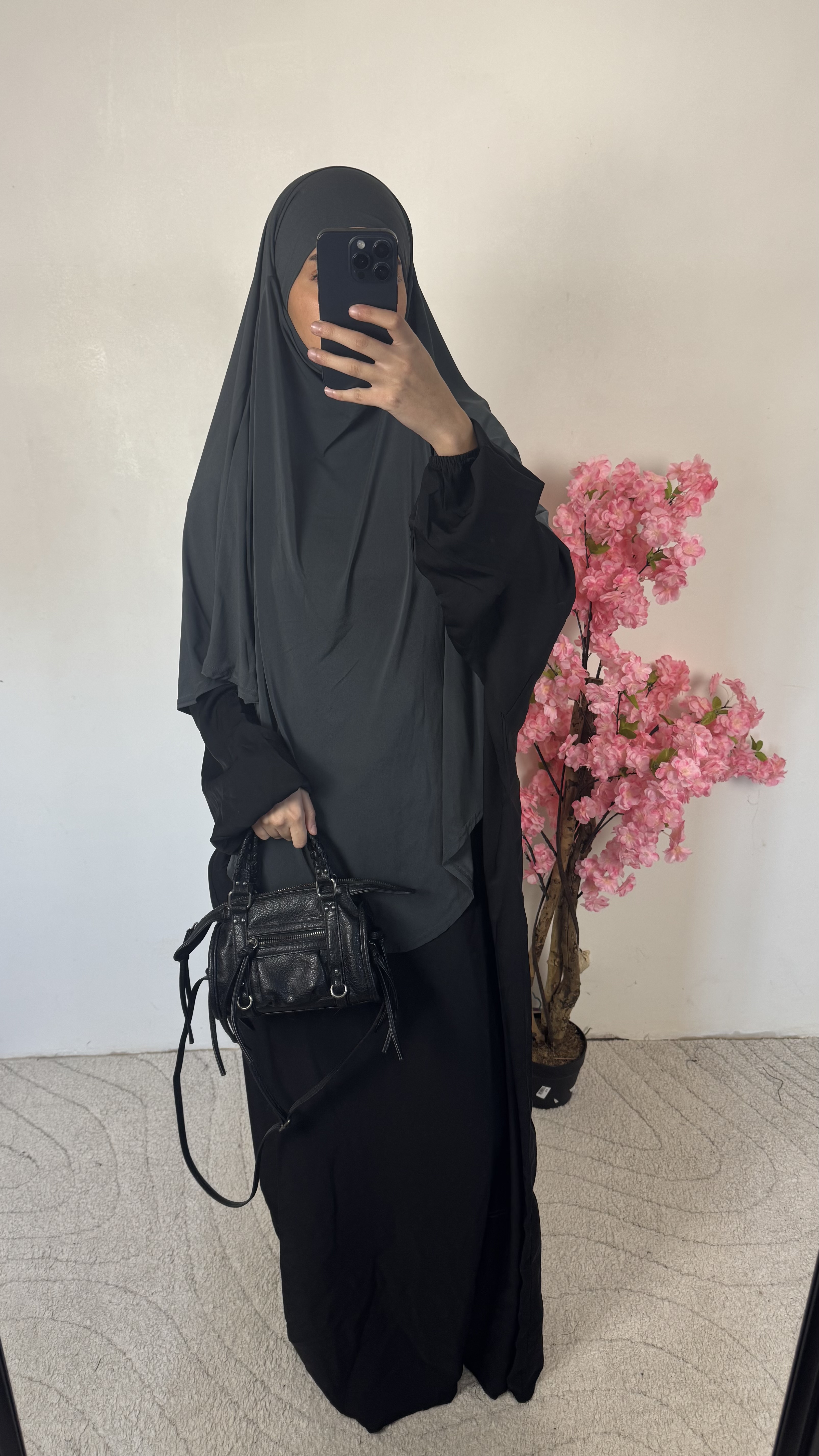 Khimar gris - jersey premium