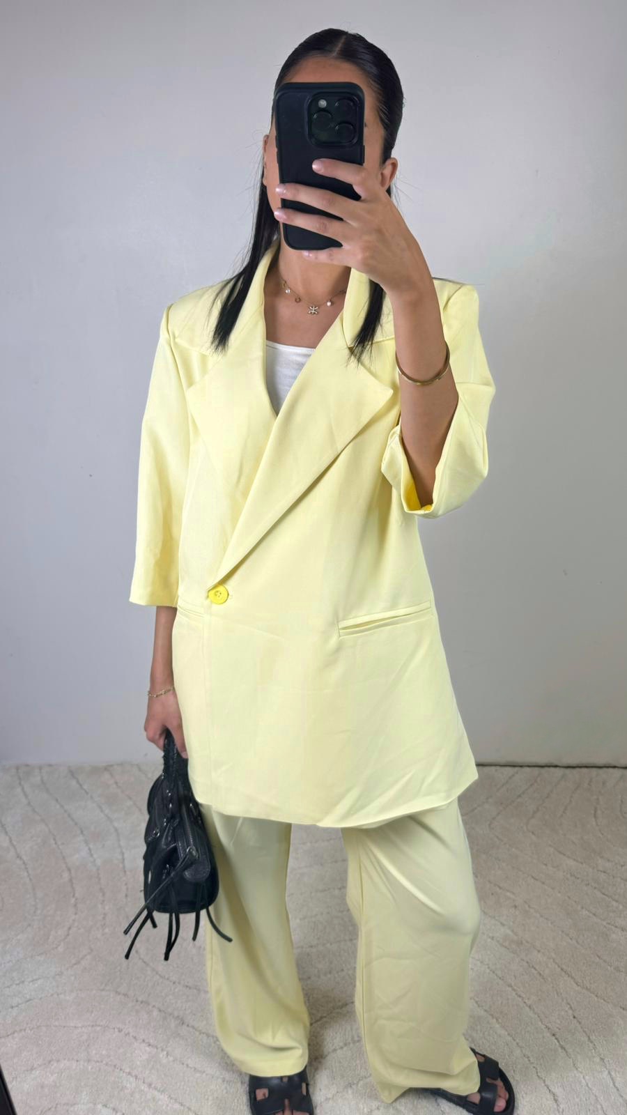Ensemble blazer jaune
