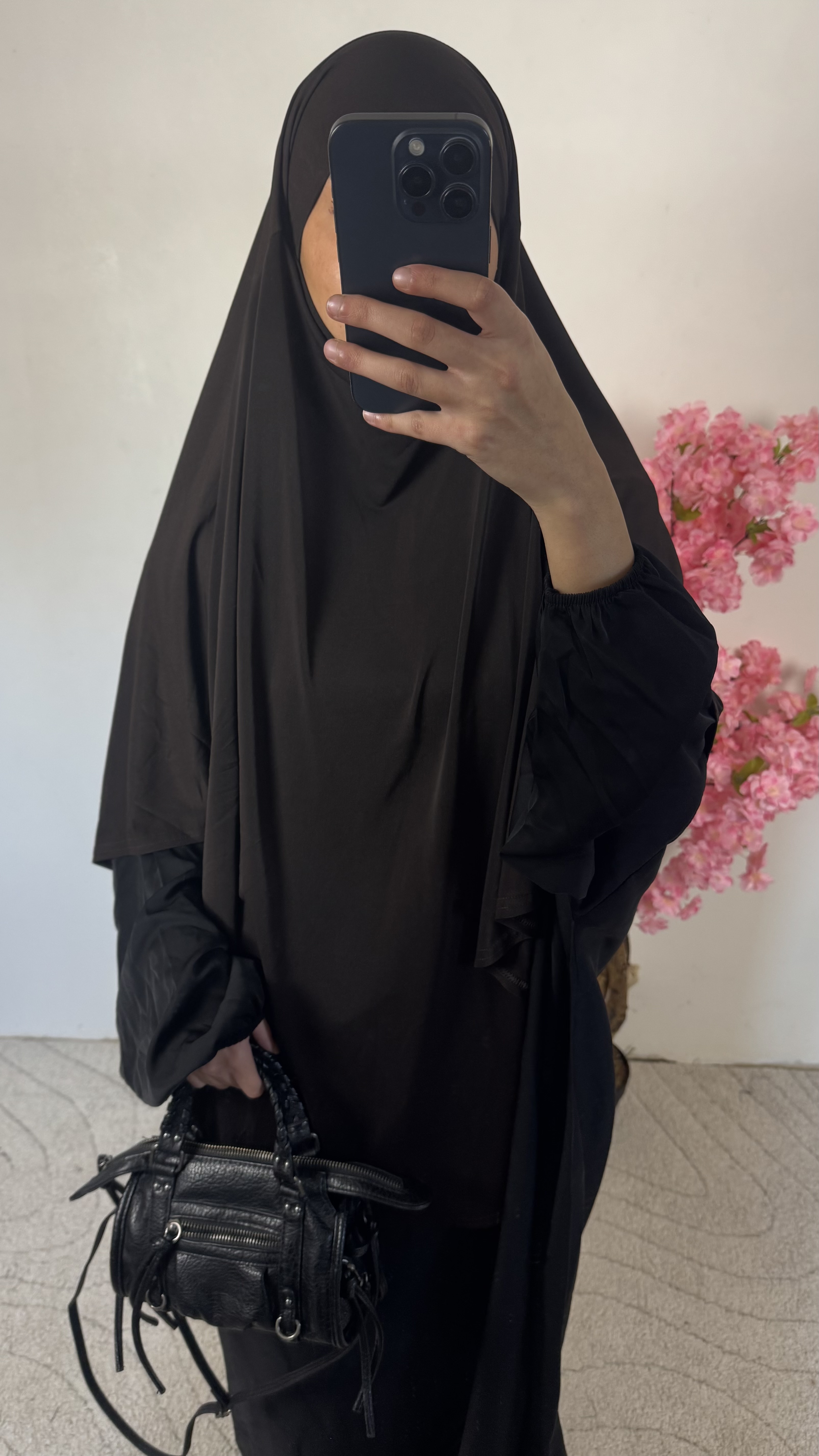 Khimar marron - jersey premium