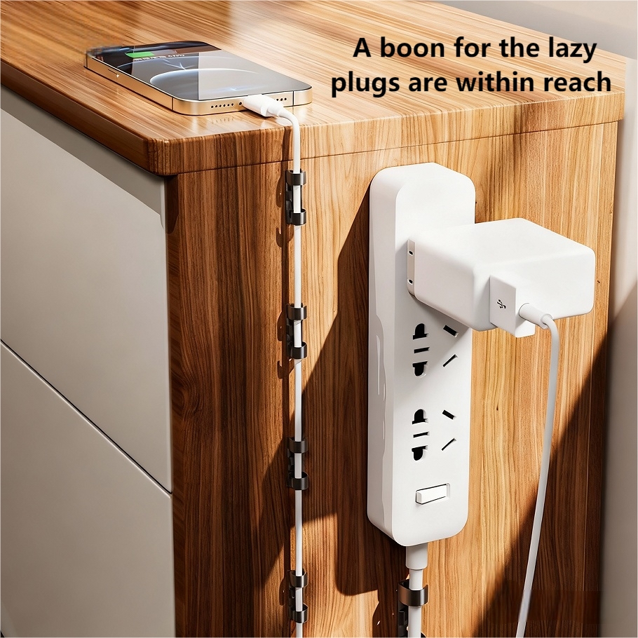 PanPanPal  Cable organizer, 10mm inner diameter wire clip,black, 20 pieces per pack