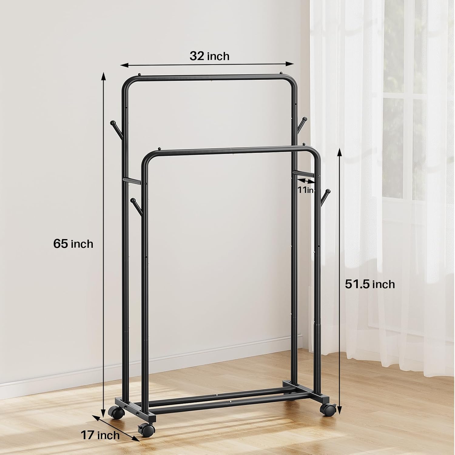 PanPanPal,Double Rail Clothes Rack