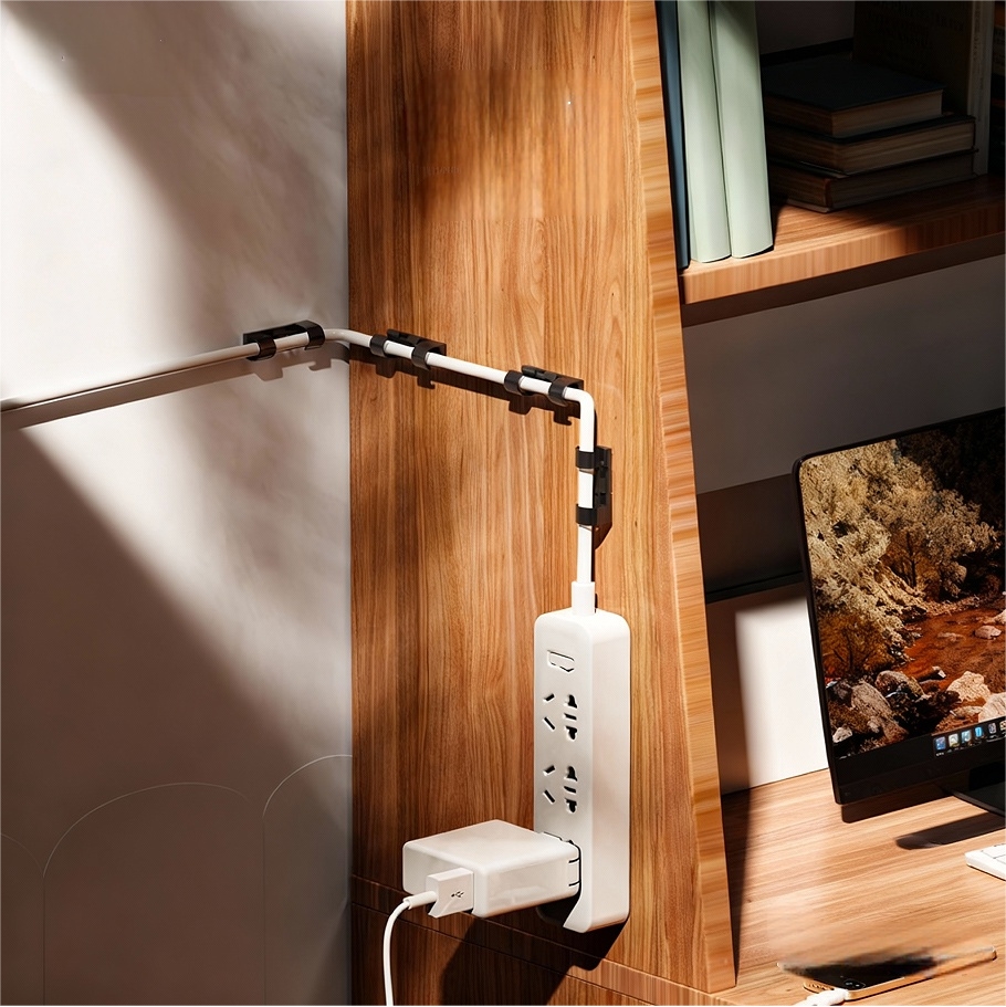 PanPanPal  Cable organizer, 10mm inner diameter wire clip,black, 20 pieces per pack