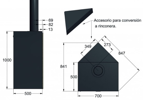 ESTUFA DE LEÑA CON HORNO TNC FRONTAL 200-H  