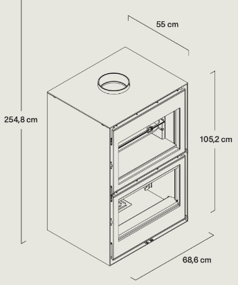 ESTUFA DE LEÑA CON HORNO ROCAL HEBAR