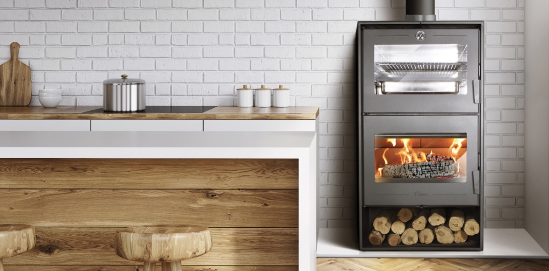ESTUFA DE LEÑA CON HORNO LACUNZA ALTEA