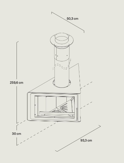 CHIMENEA DE LEÑA ROCAL VERTEX