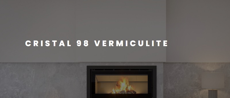 CHIMENEA INSERTABLE DE LEÑA C&A CHAMA CRISTAL 98 VERMICULITA Y HIERRO