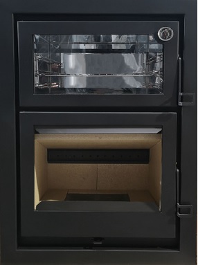 ESTUFA INSERTABLE DE LEÑA CON HORNO Y LEÑERO HUALGE FORNO L
